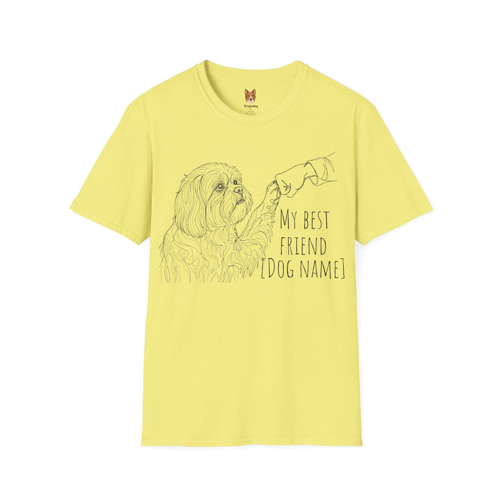 Shih Tzu x Line Art x Fist Bump x My Best Friend - T-Shirt