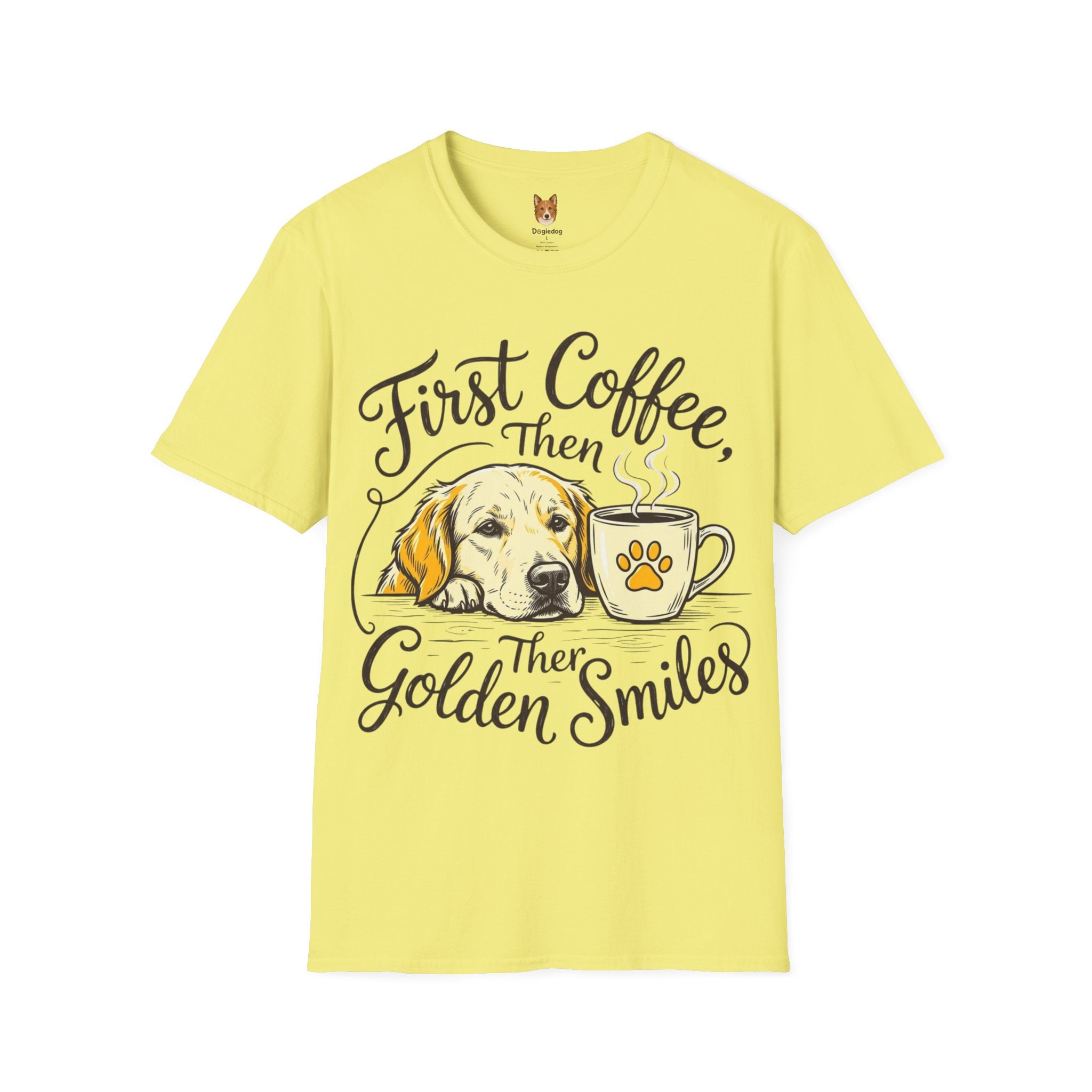 Golden Retriever x First Coffee - T-Shirt