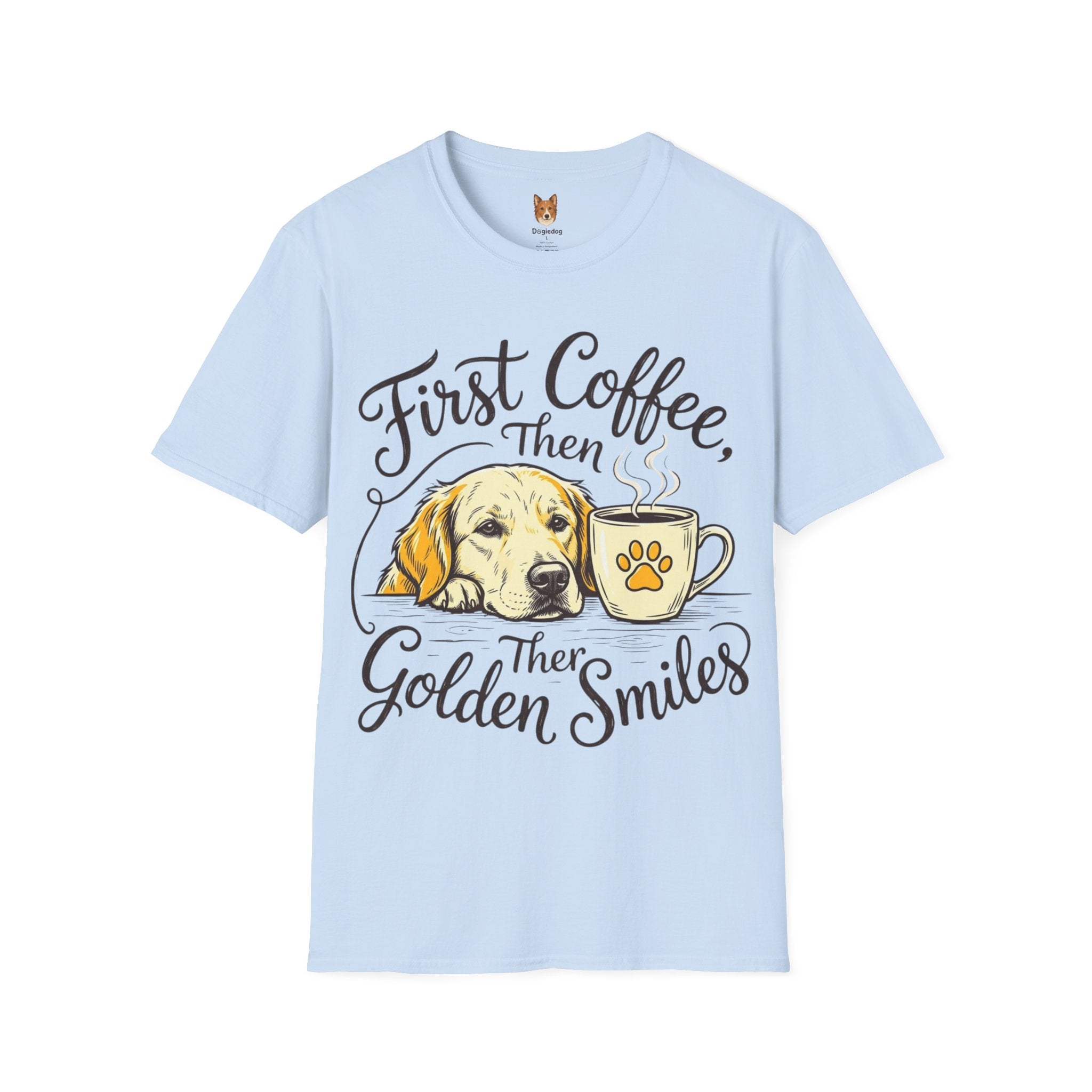 Golden Retriever x First Coffee - T-Shirt