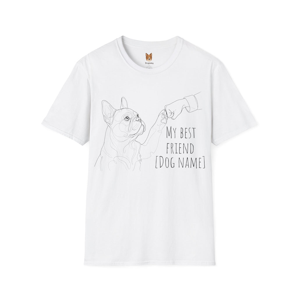 French Bulldog of Bulldog x Line Art x Fist Bump x My Best Friend - T-Shirt