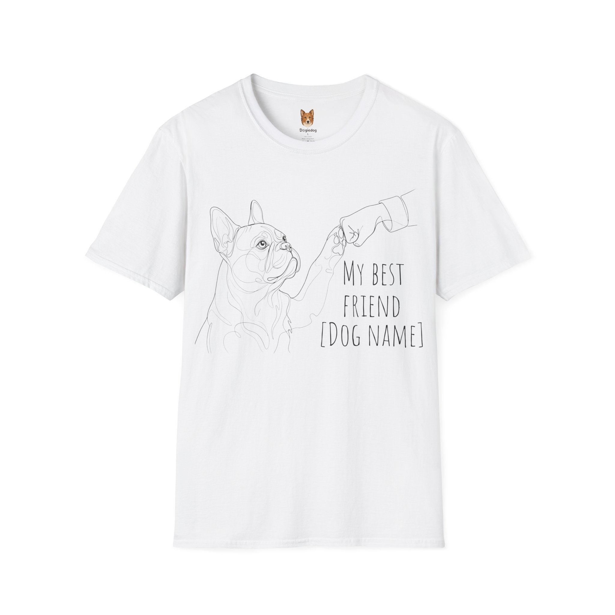 French Bulldog of Bulldog x Line Art x Fist Bump x My Best Friend - T-Shirt