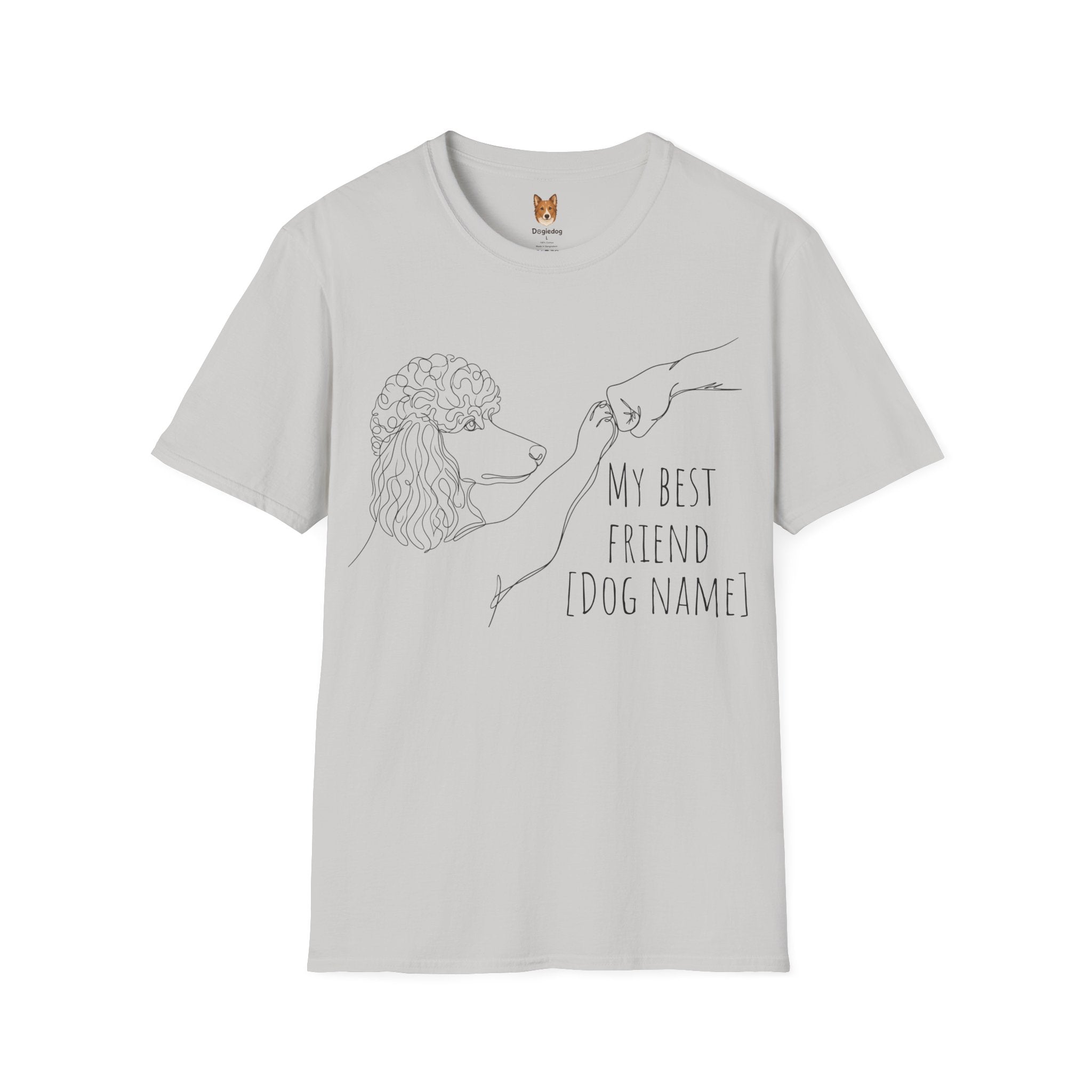 Poodle x Line Art x Fist Bump x My Best Friend - T-Shirt
