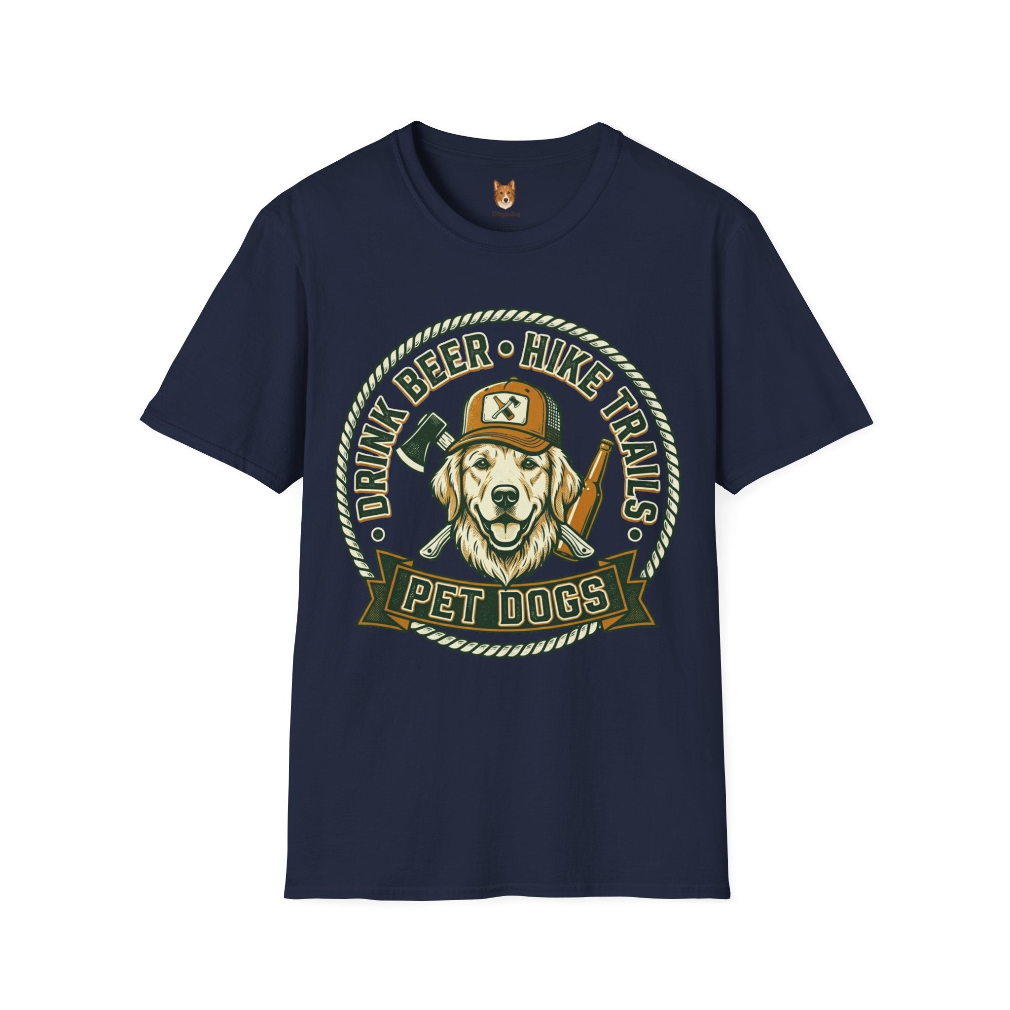 Golden Retriever x Drink Beer . Hike Trails . Pet Dogs - T-Shirt
