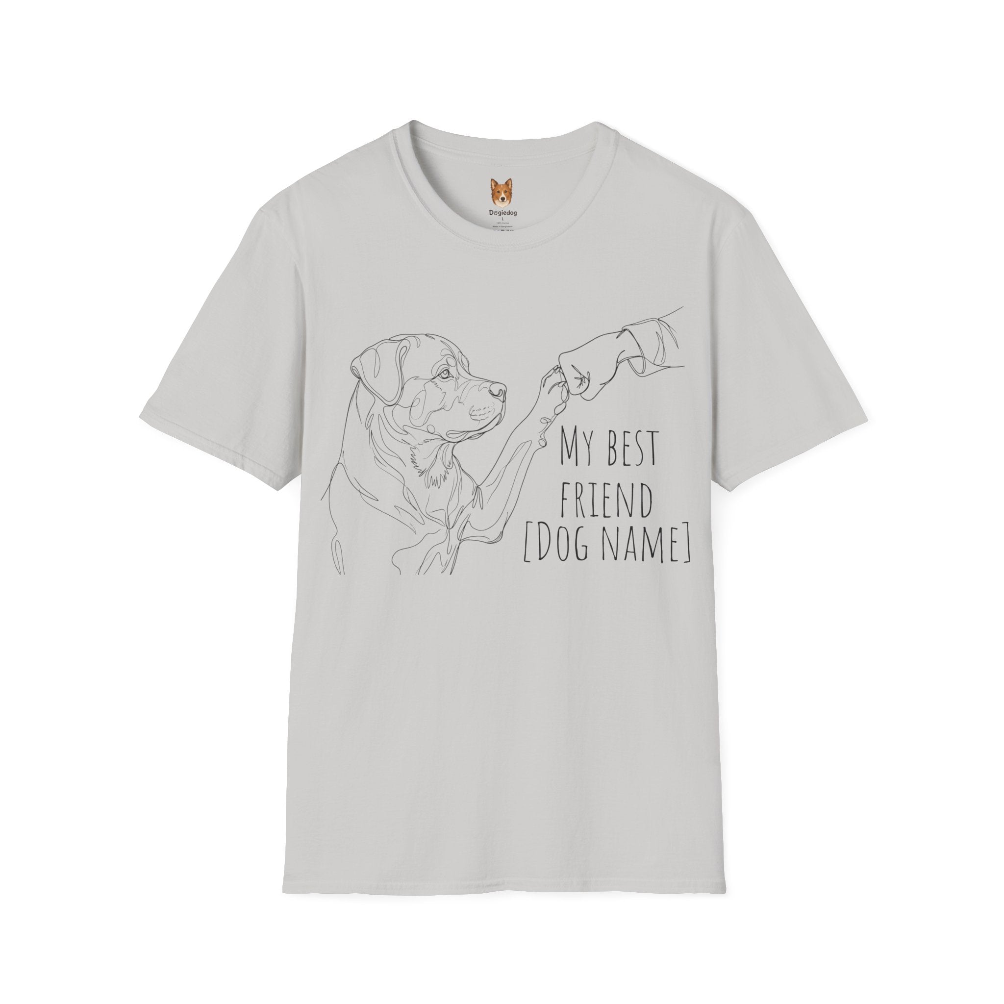 Rottweiler x Line Art x Fist Bump x My Best Friend - T-Shirt