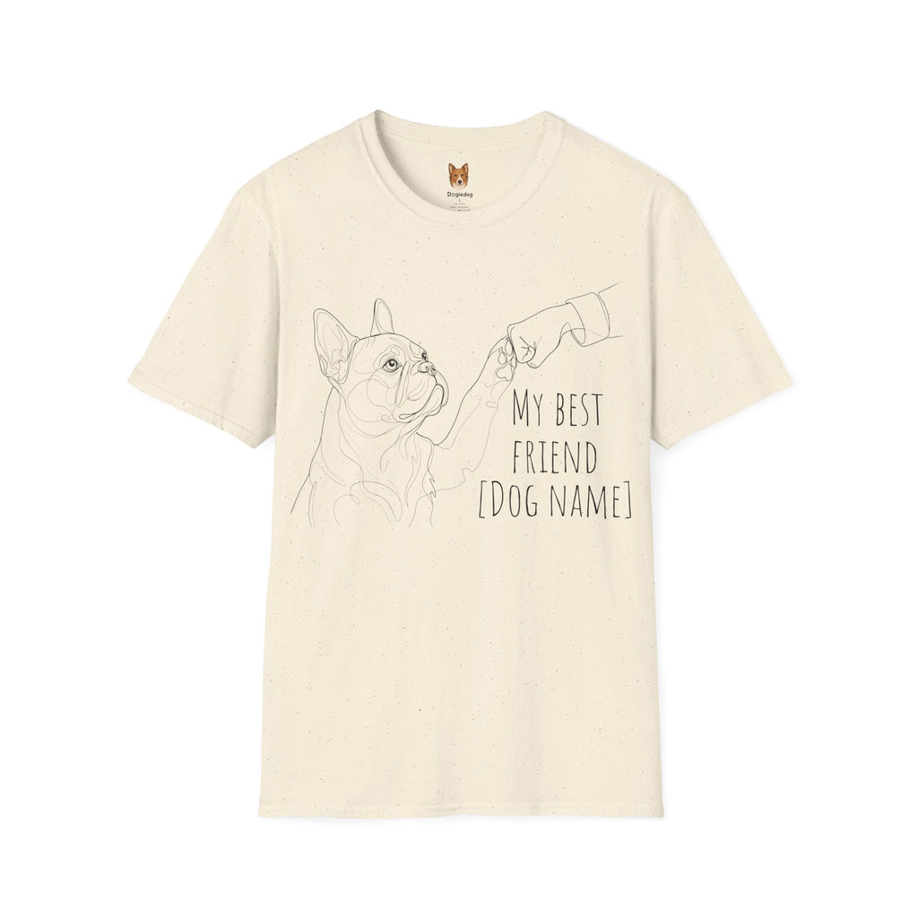 French Bulldog of Bulldog x Line Art x Fist Bump x My Best Friend - T-Shirt