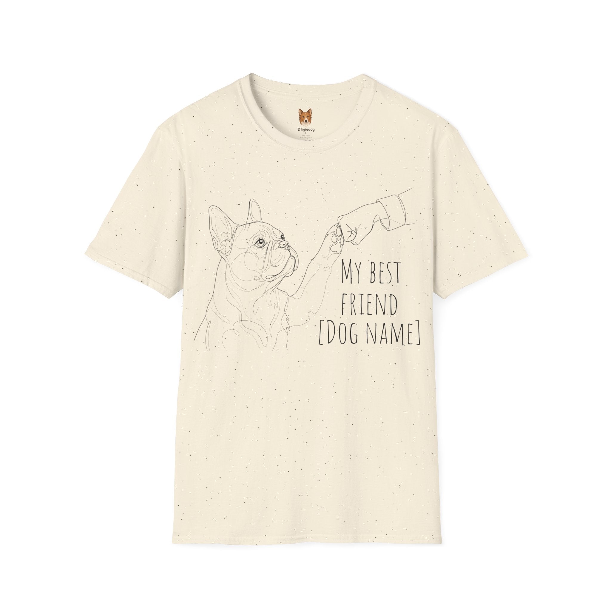 French Bulldog of Bulldog x Line Art x Fist Bump x My Best Friend - T-Shirt
