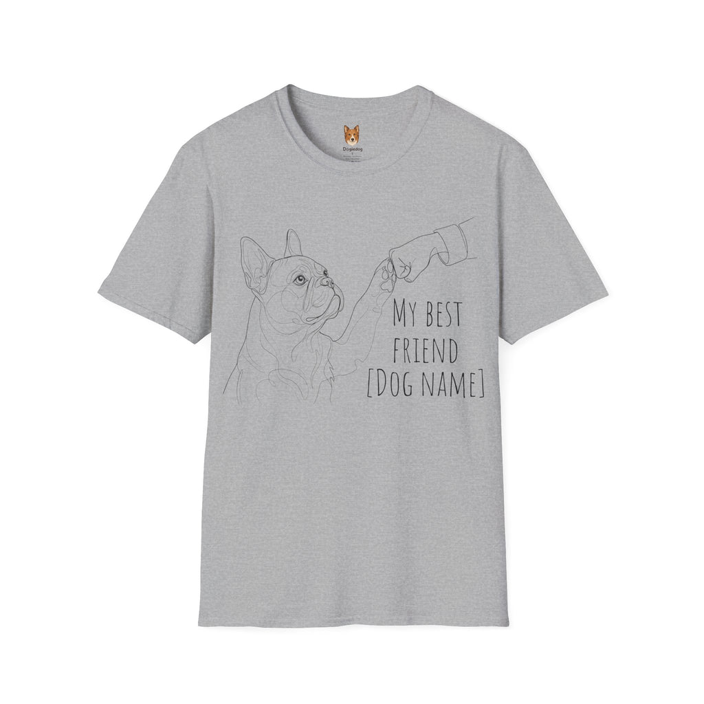 French Bulldog of Bulldog x Line Art x Fist Bump x My Best Friend - T-Shirt