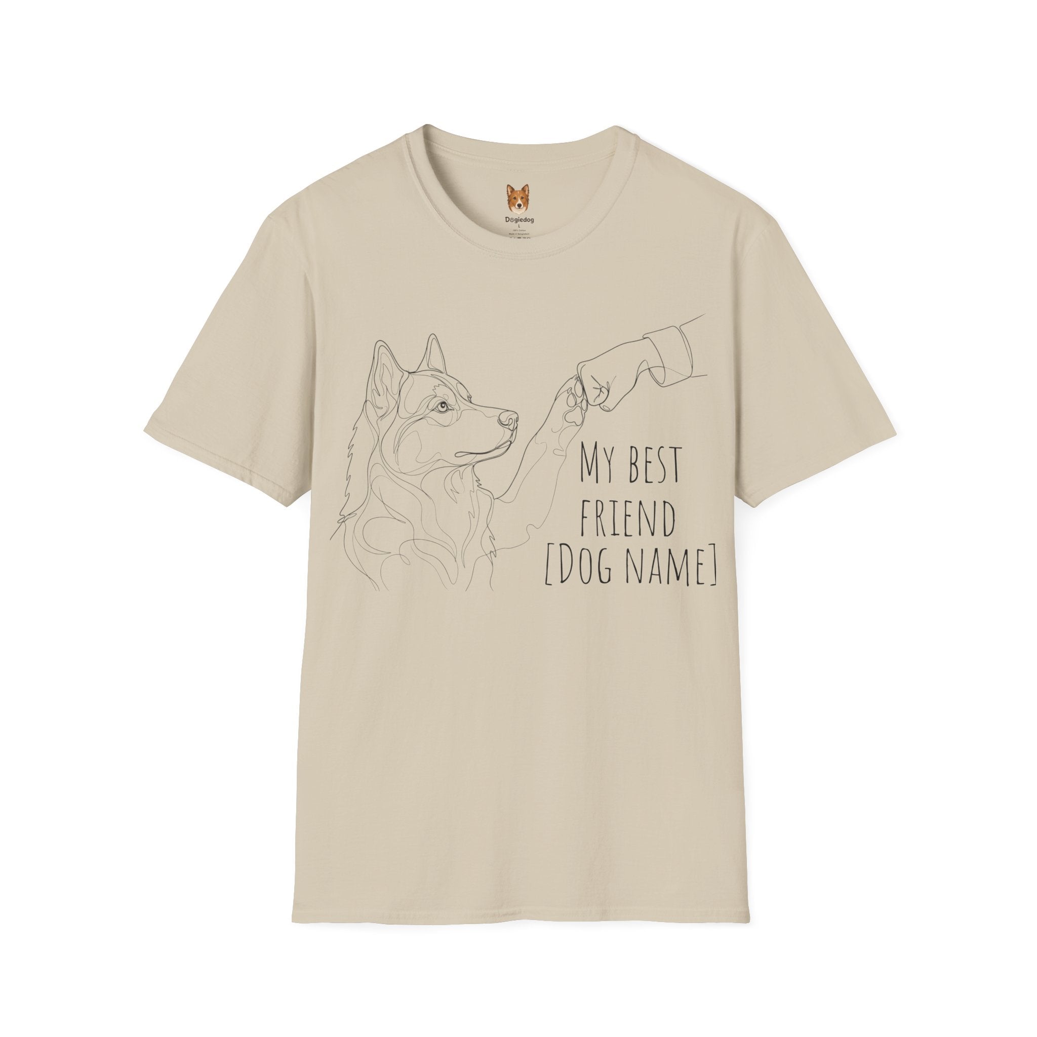 Husky  x Line Art x Fist Bump x My Best Friend - T-Shirt
