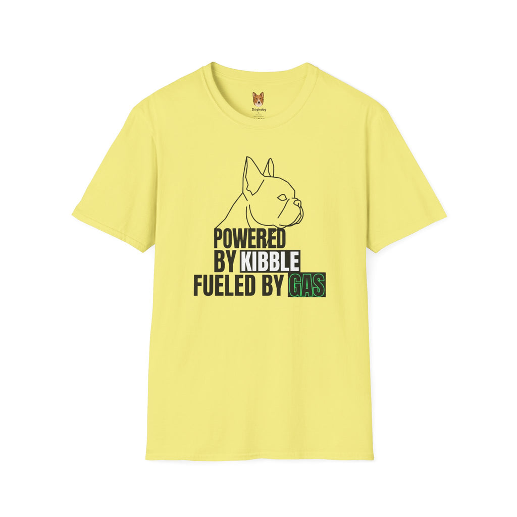 French Bulldog x Powered by Kibble, Fueled by Gas - T-Shirt