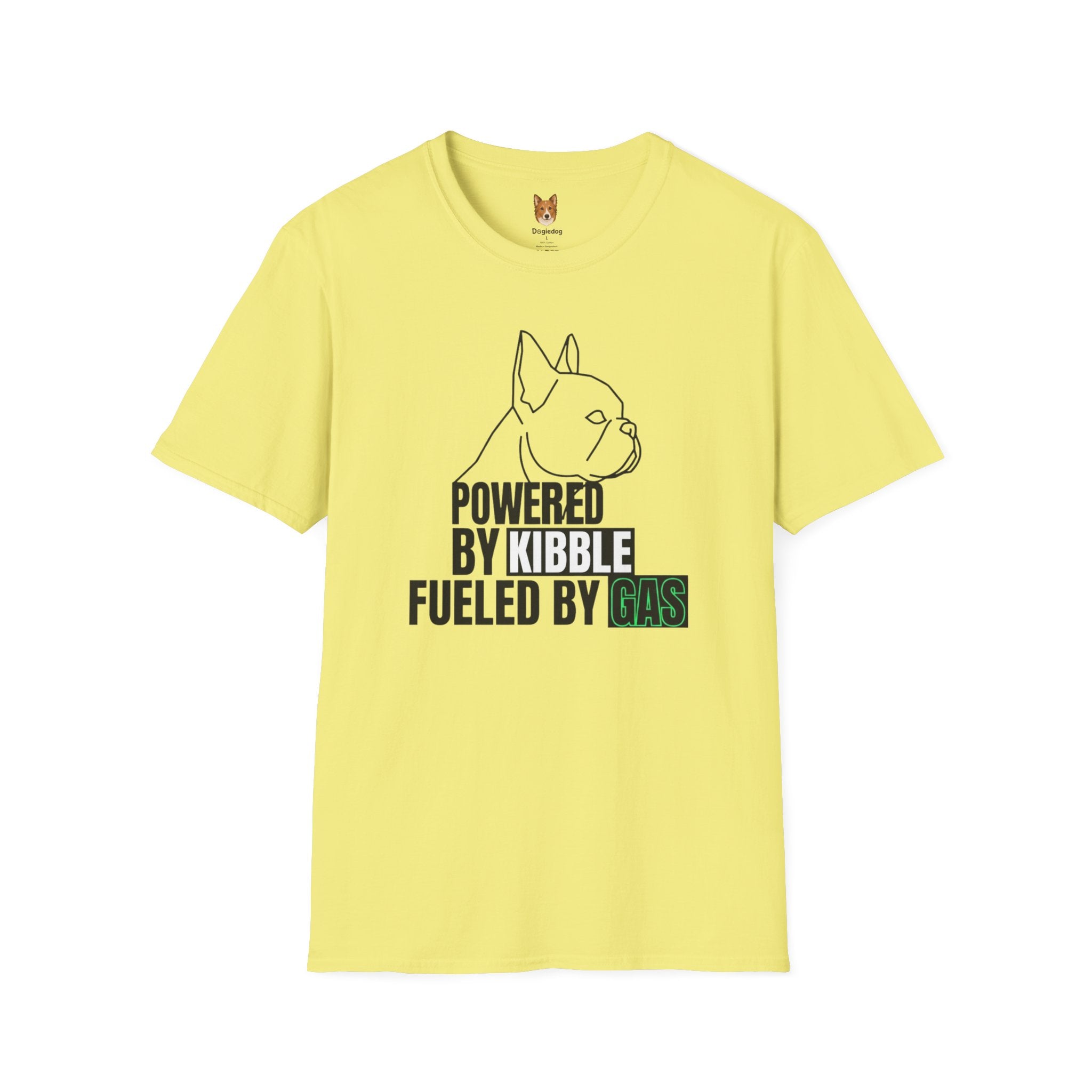 French Bulldog x Powered by Kibble, Fueled by Gas - T-Shirt
