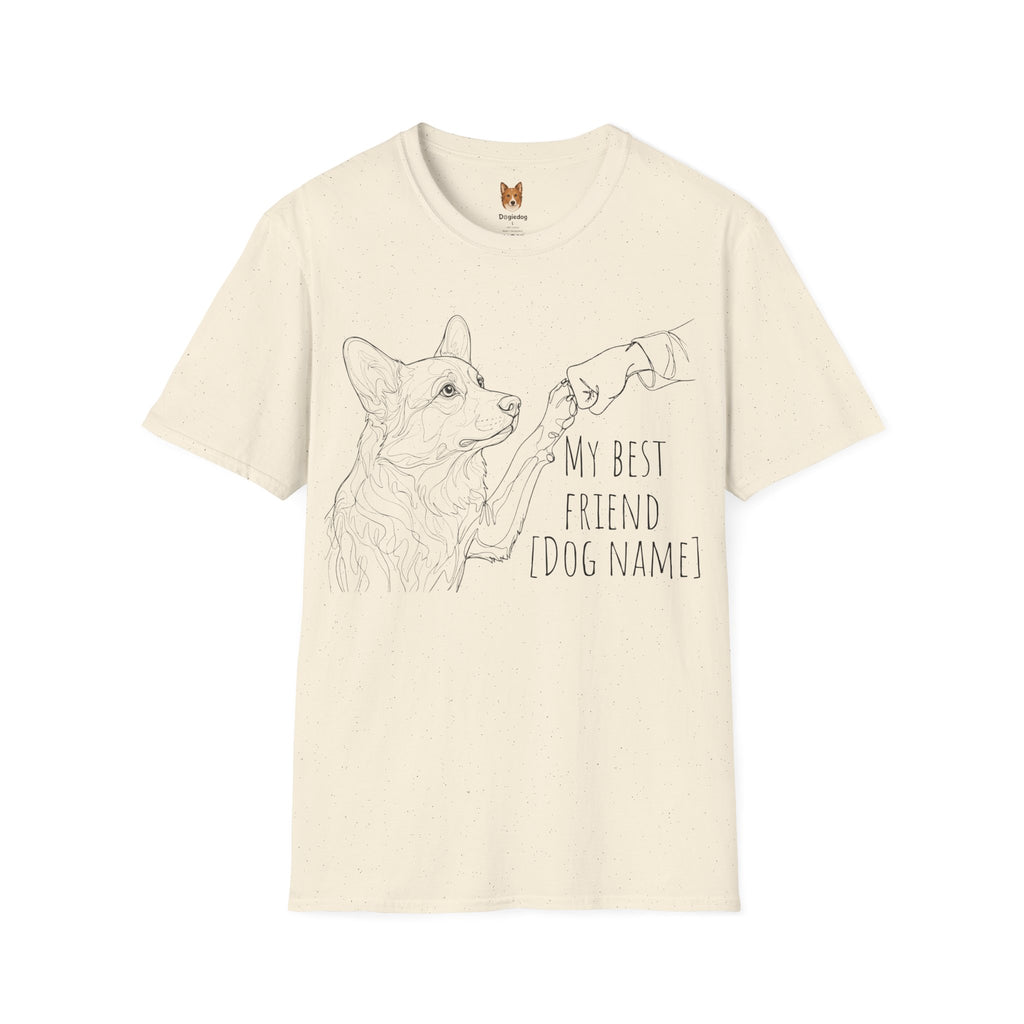 Corgi x Line Art x Fist Bump x My Best Friend - T-Shirt