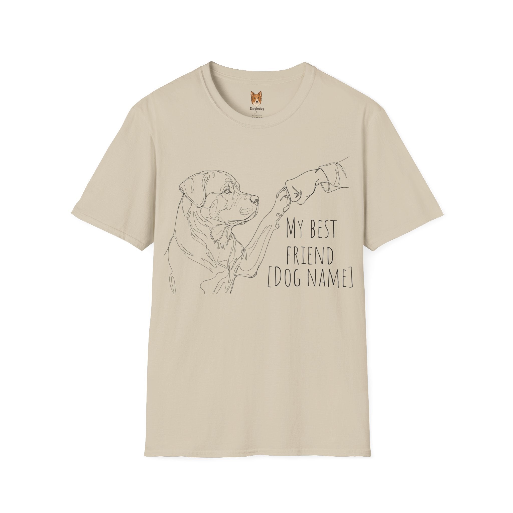 Rottweiler x Line Art x Fist Bump x My Best Friend - T-Shirt