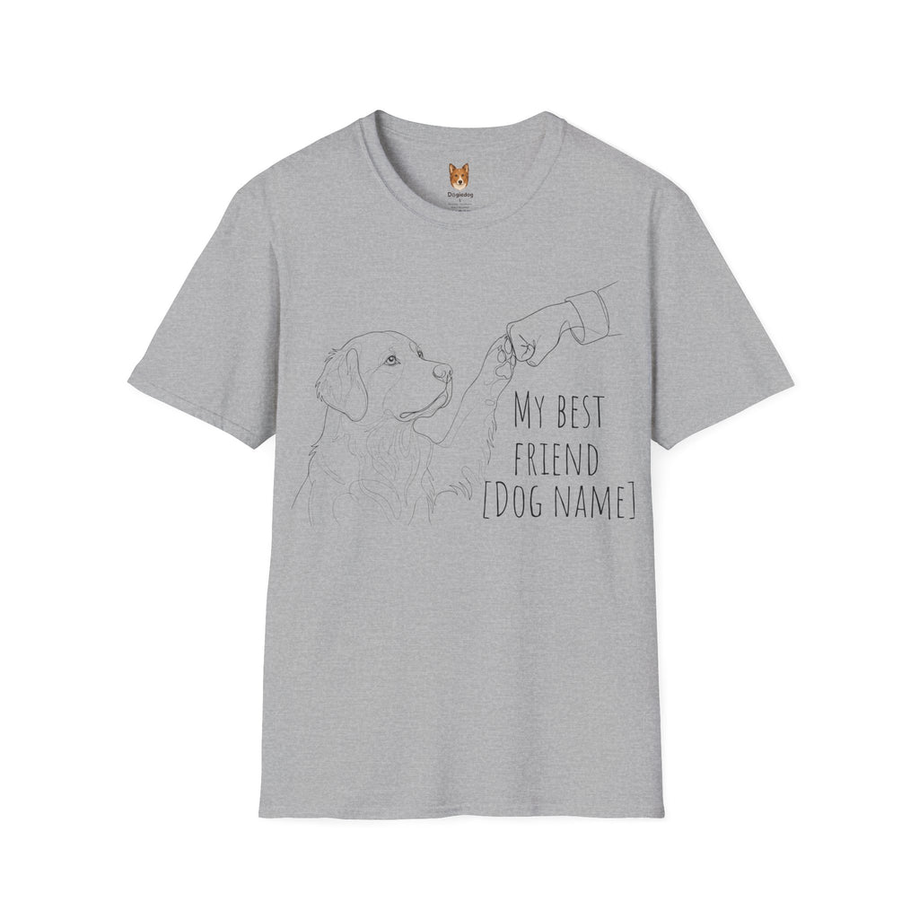 Golden Retriever x Line Art x Fist Bump x My Best Friend - T-Shirt
