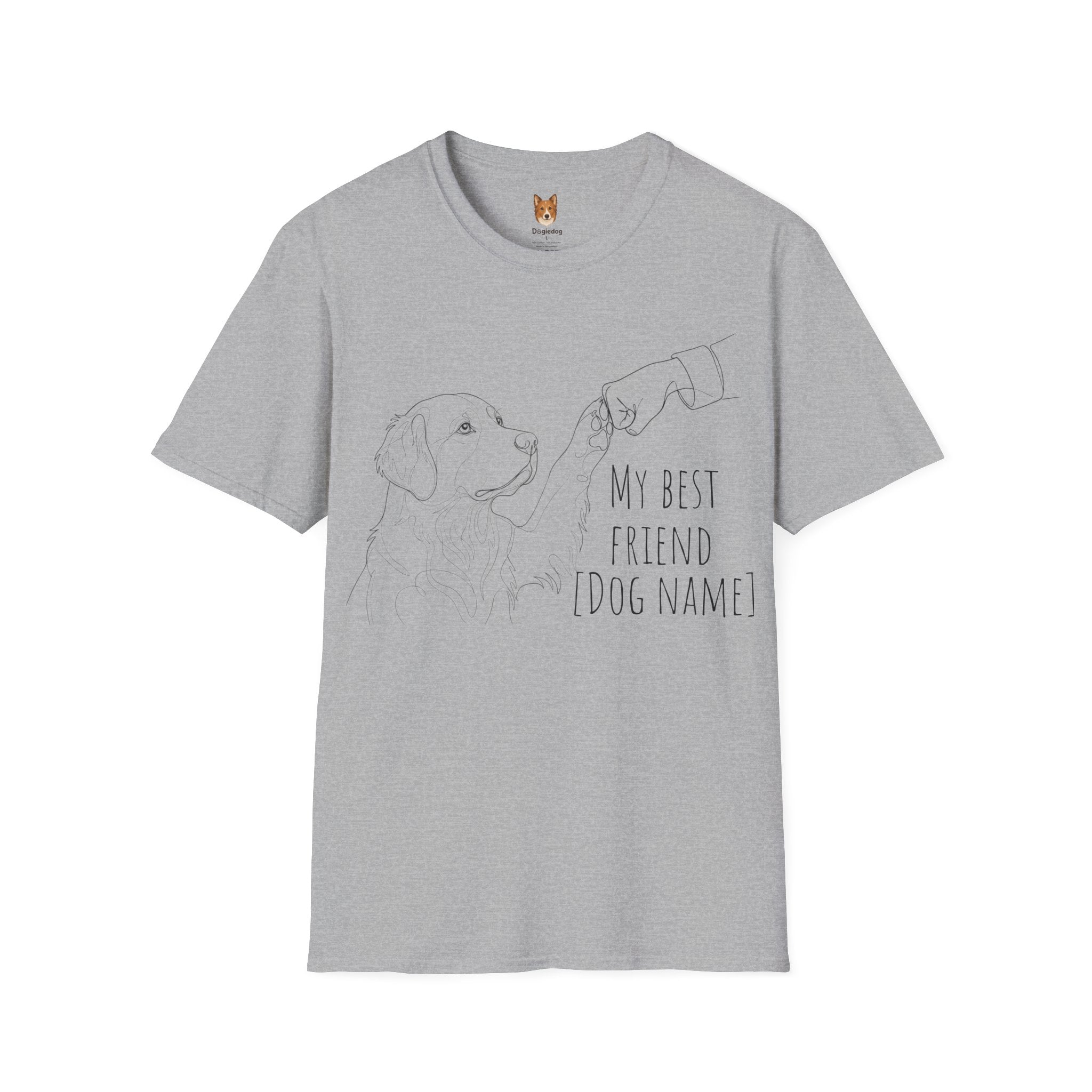 Golden Retriever x Line Art x Fist Bump x My Best Friend - T-Shirt