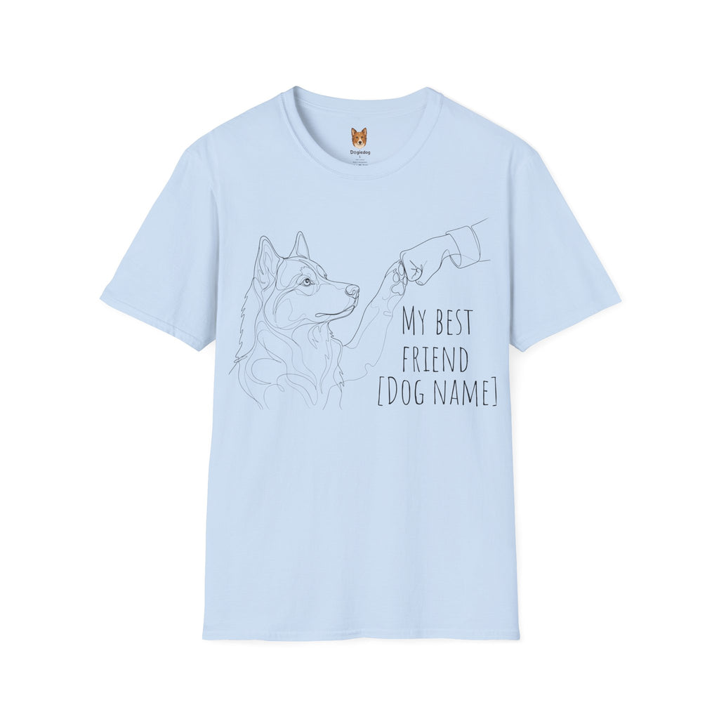 Husky  x Line Art x Fist Bump x My Best Friend - T-Shirt