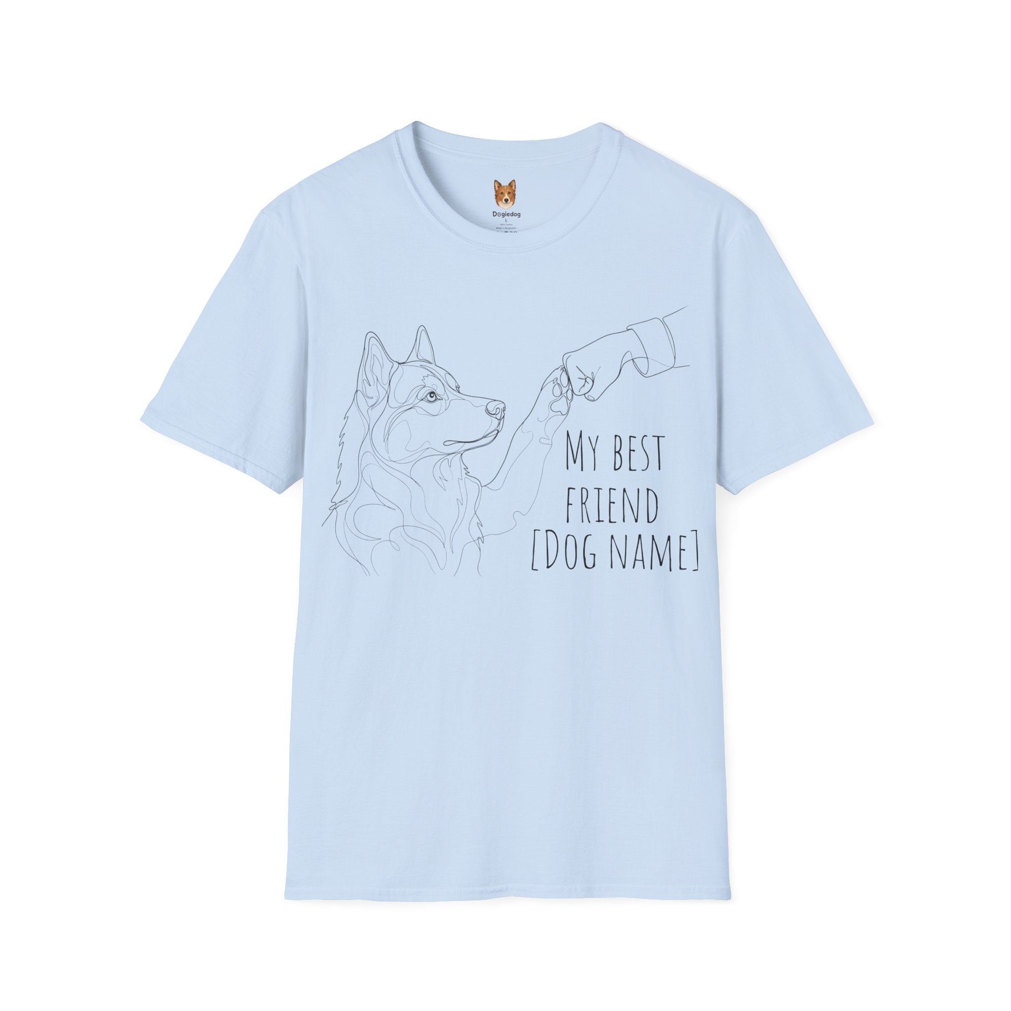 Husky  x Line Art x Fist Bump x My Best Friend - T-Shirt
