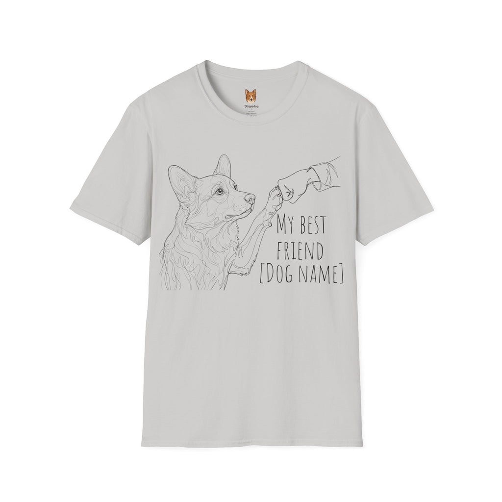 Corgi x Line Art x Fist Bump x My Best Friend - T-Shirt