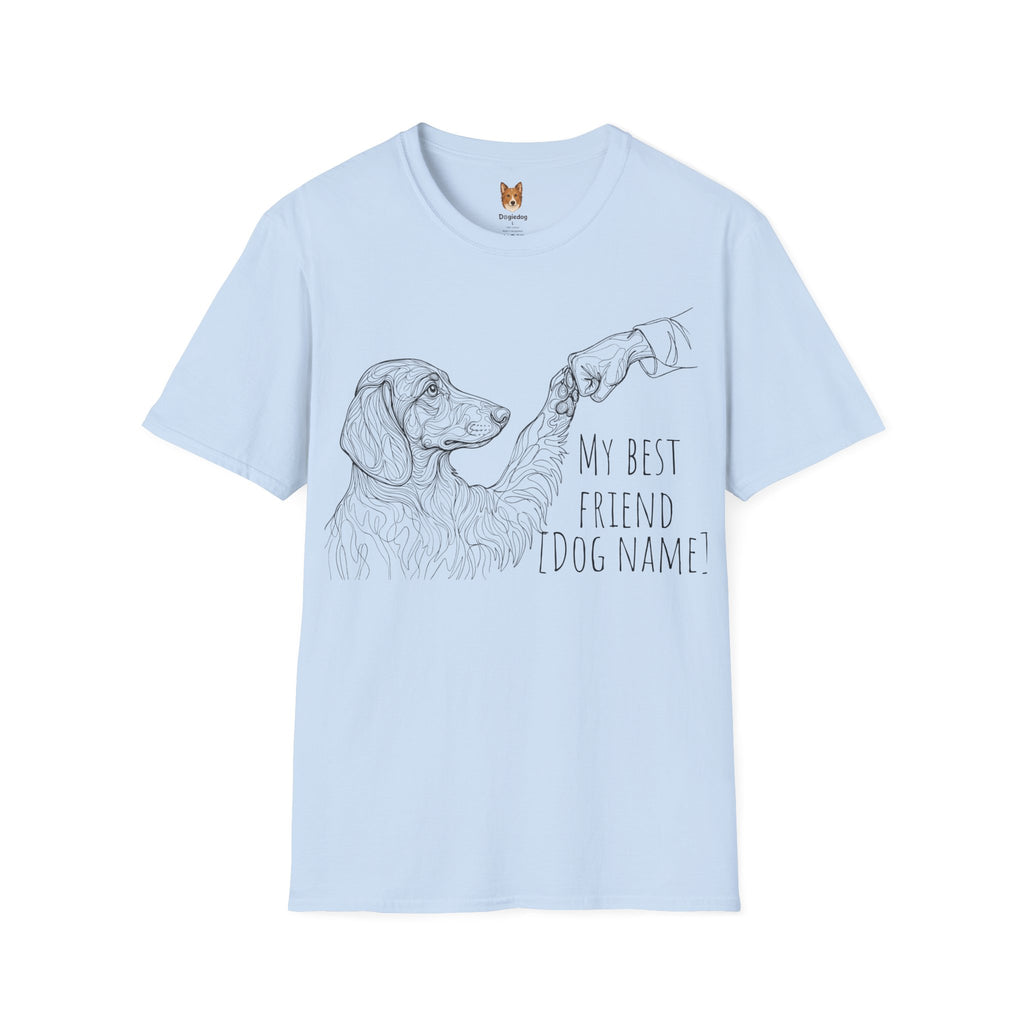 Dachshund x Line Art x Fist Bump x My Best Friend - T-Shirt