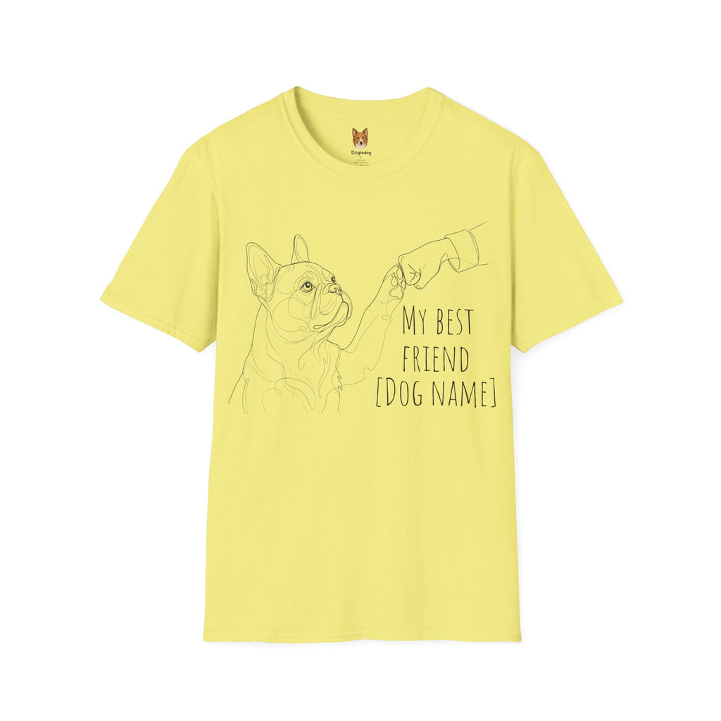 French Bulldog of Bulldog x Line Art x Fist Bump x My Best Friend - T-Shirt