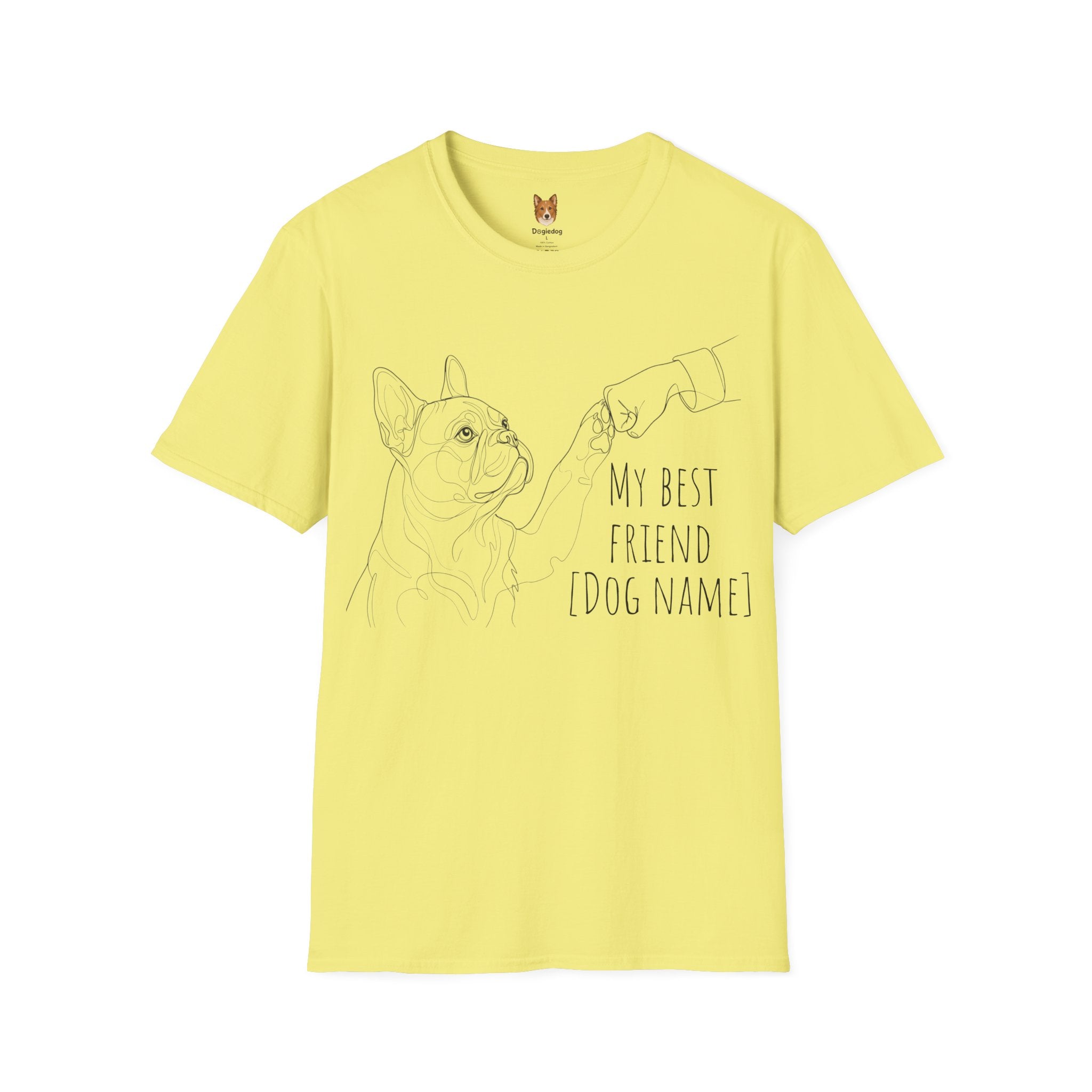 French Bulldog of Bulldog x Line Art x Fist Bump x My Best Friend - T-Shirt