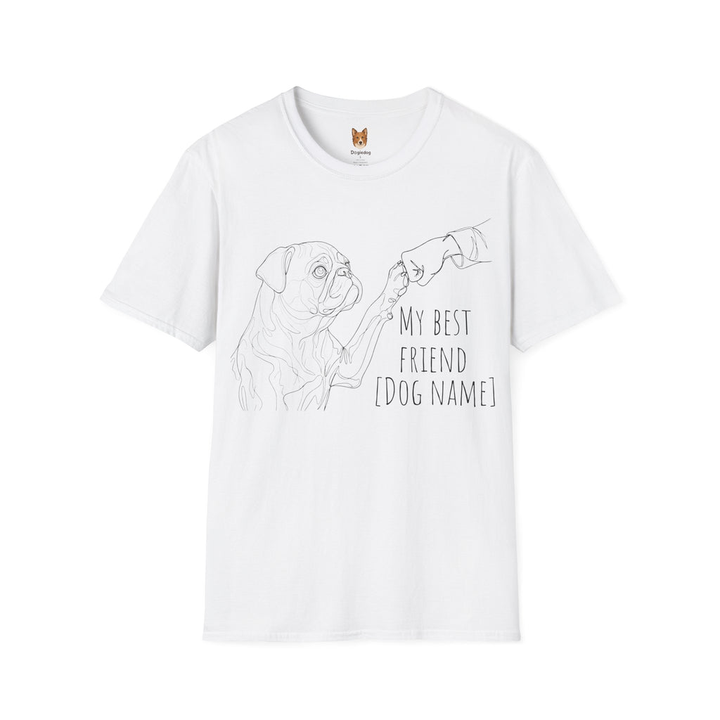 Pug x Line Art x Fist Bump x My Best Friend - T-Shirt