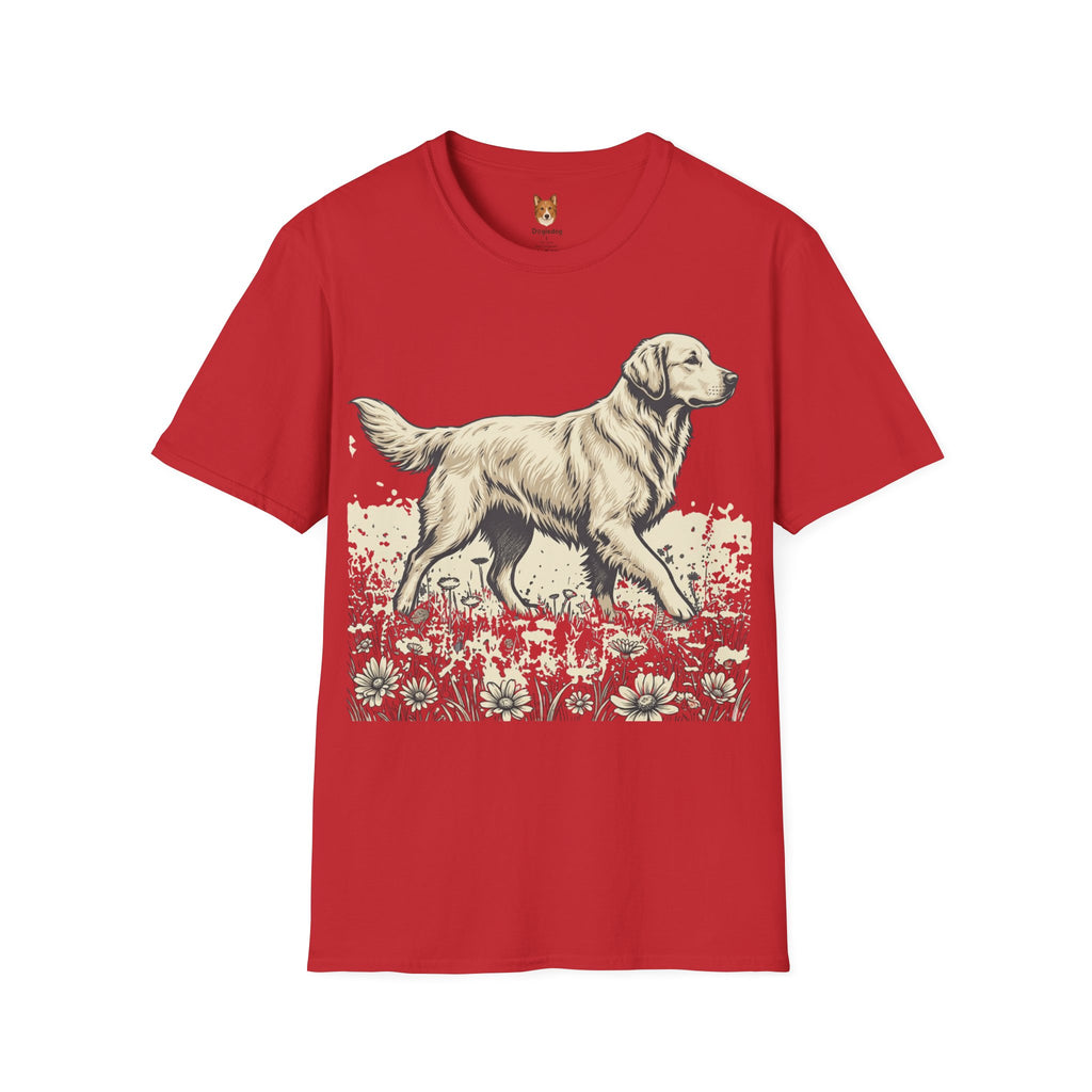 Golden Retriever x Flower Fields - T-Shirt