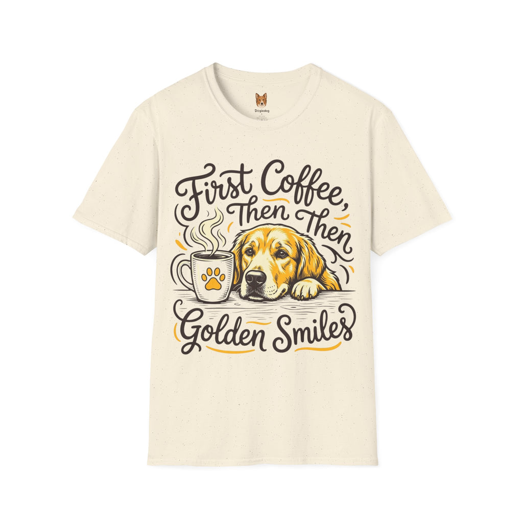 Golden Retriever x First Coffee - T-Shirt