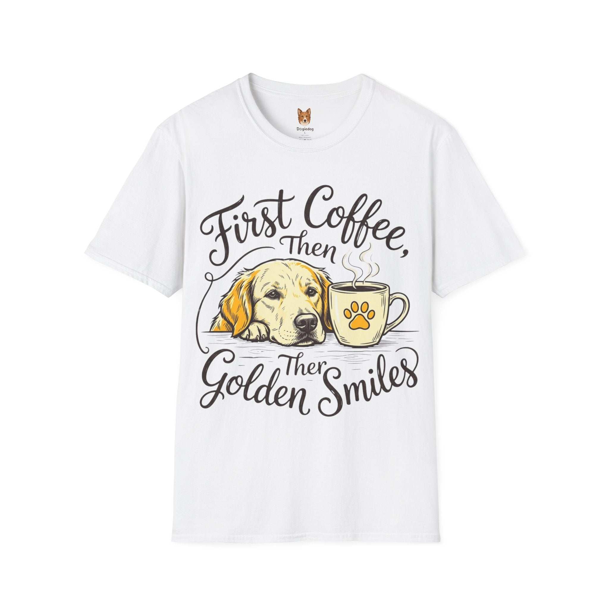 Golden Retriever x First Coffee - T-Shirt