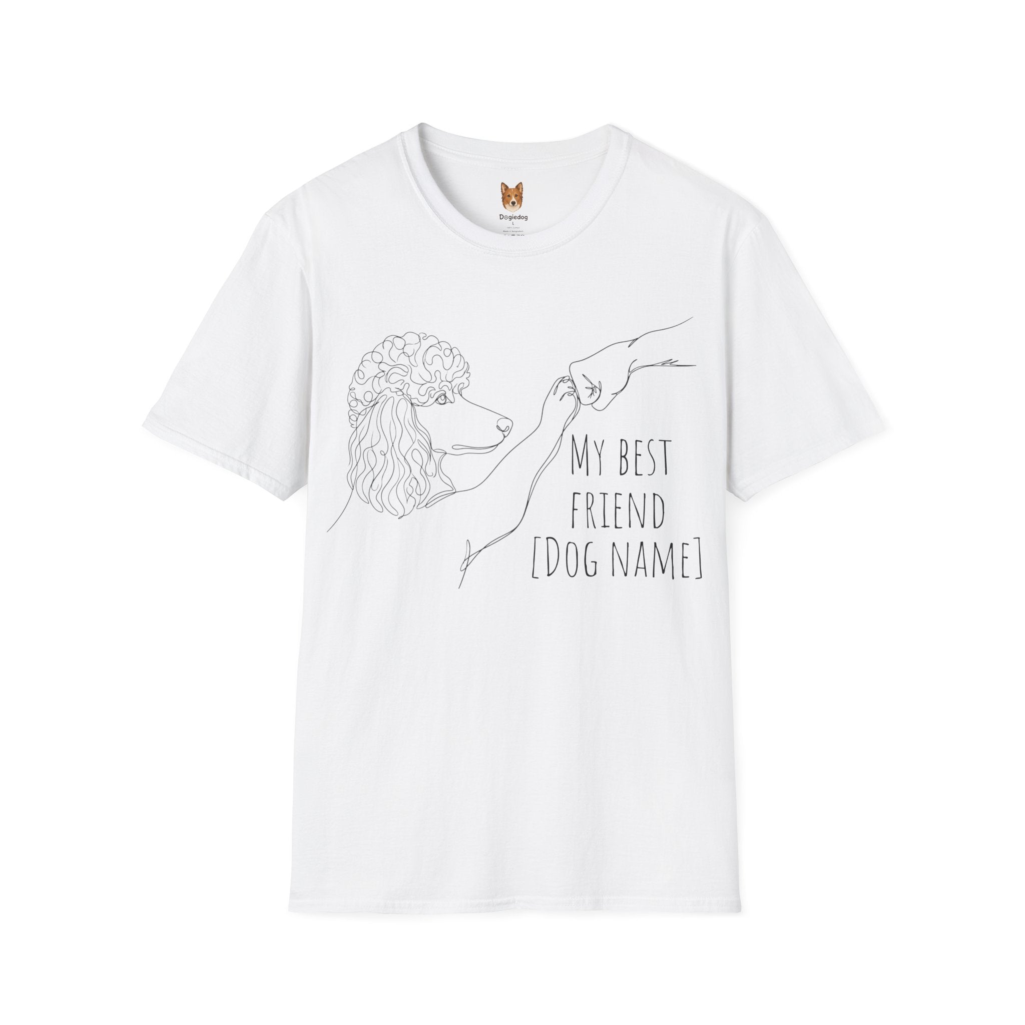Poodle x Line Art x Fist Bump x My Best Friend - T-Shirt