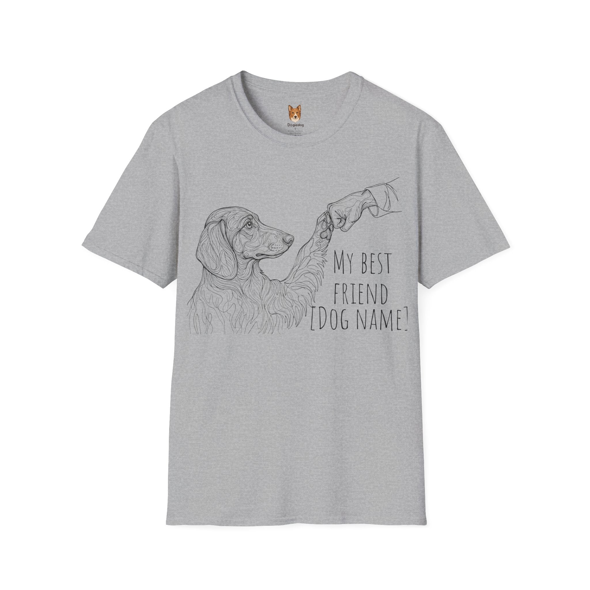 Dachshund x Line Art x Fist Bump x My Best Friend - T-Shirt