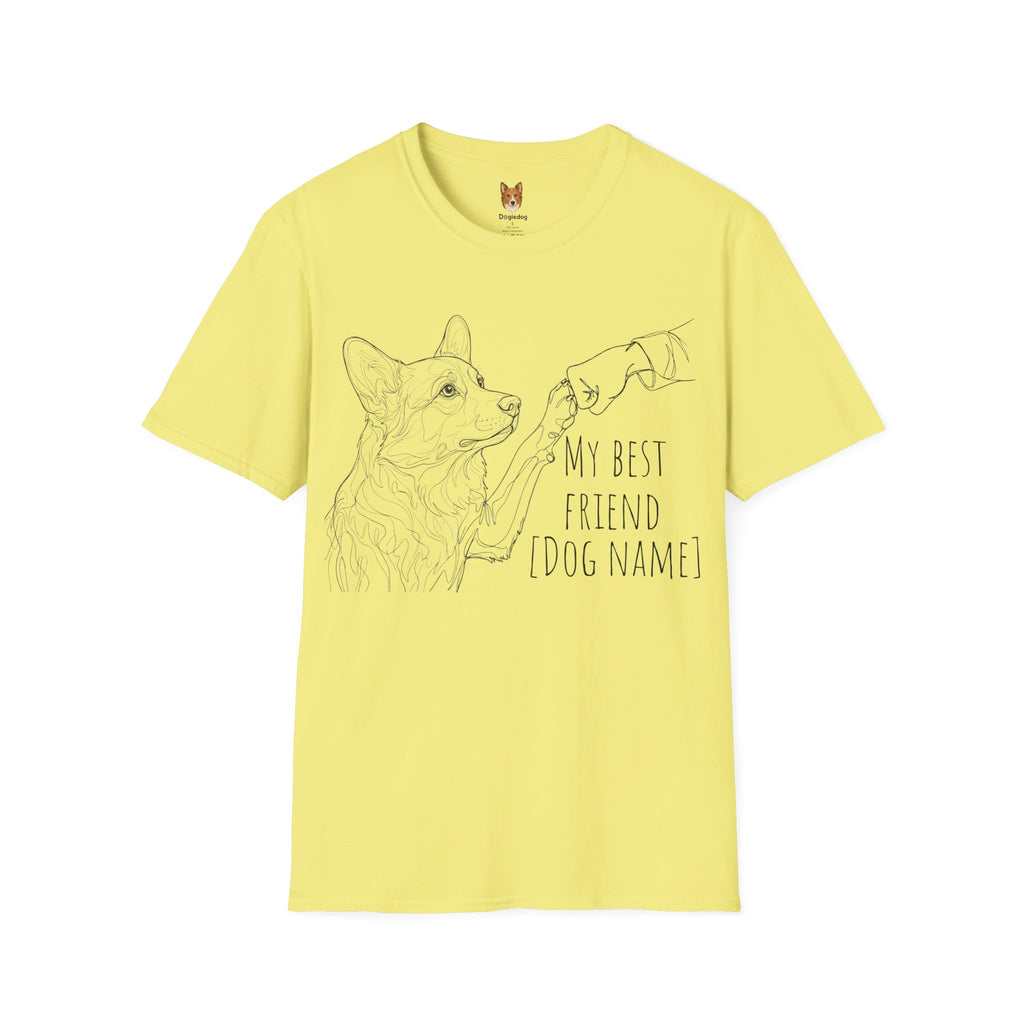 Corgi x Line Art x Fist Bump x My Best Friend - T-Shirt