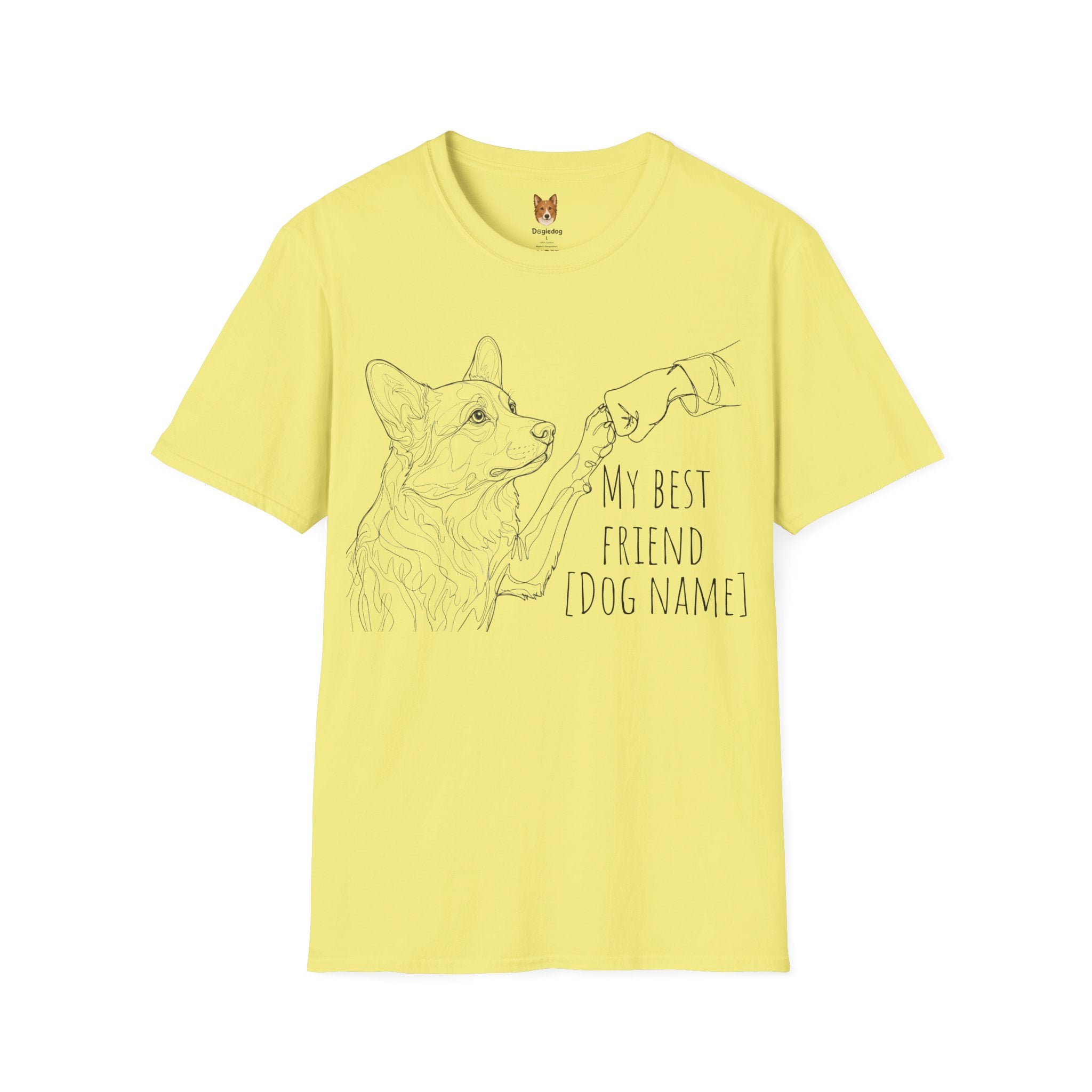 Corgi x Line Art x Fist Bump x My Best Friend - T-Shirt