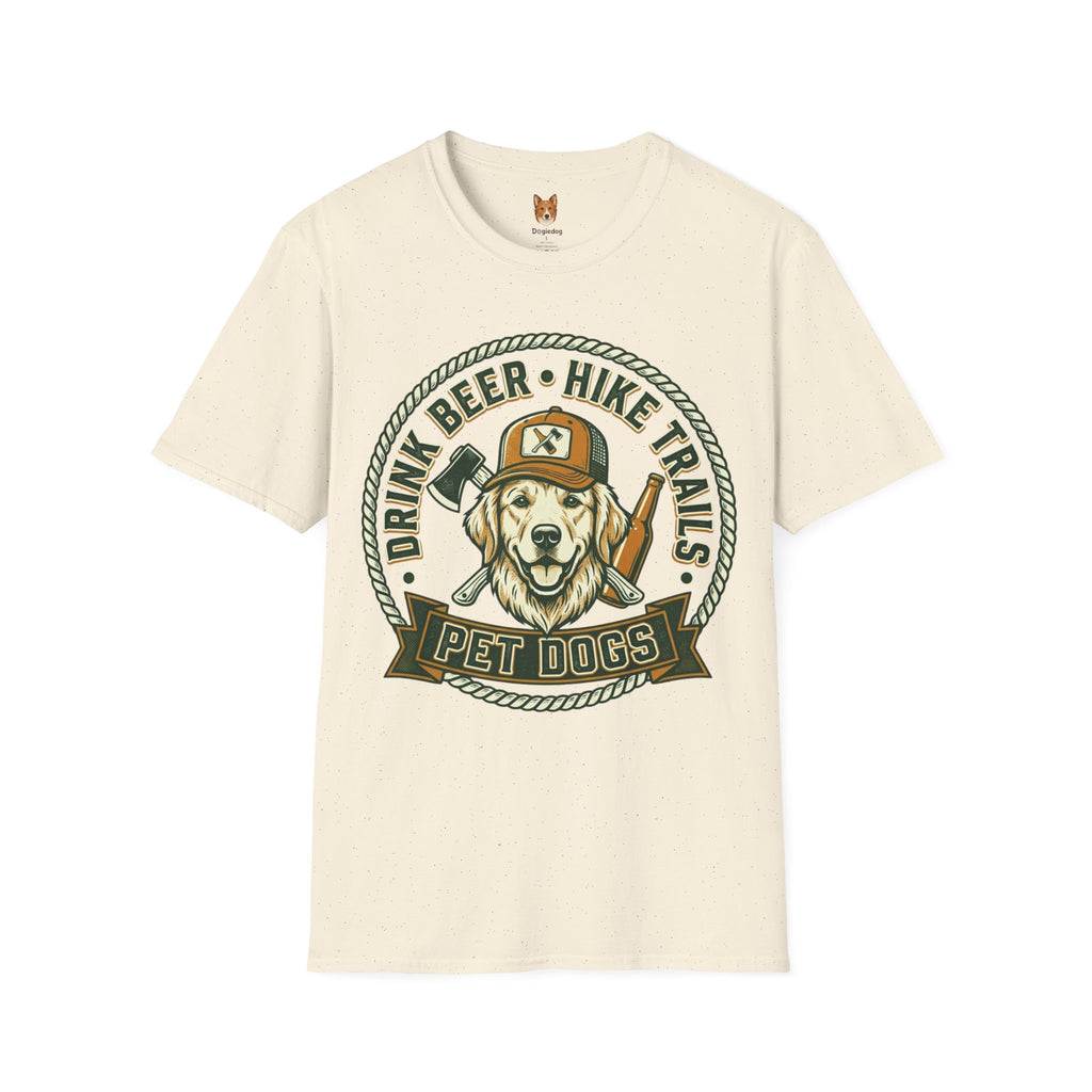 Golden Retriever x Drink Beer . Hike Trails . Pet Dogs - T-Shirt
