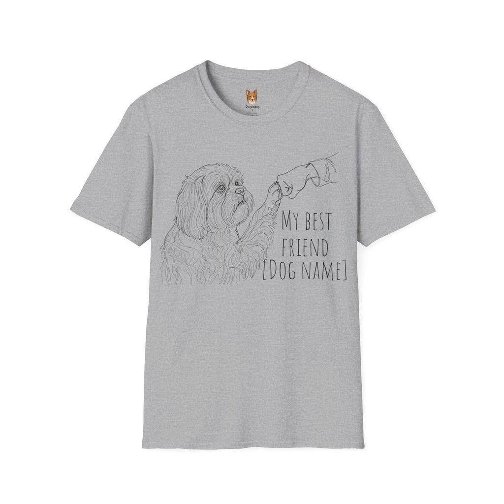 Shih Tzu x Line Art x Fist Bump x My Best Friend - T-Shirt