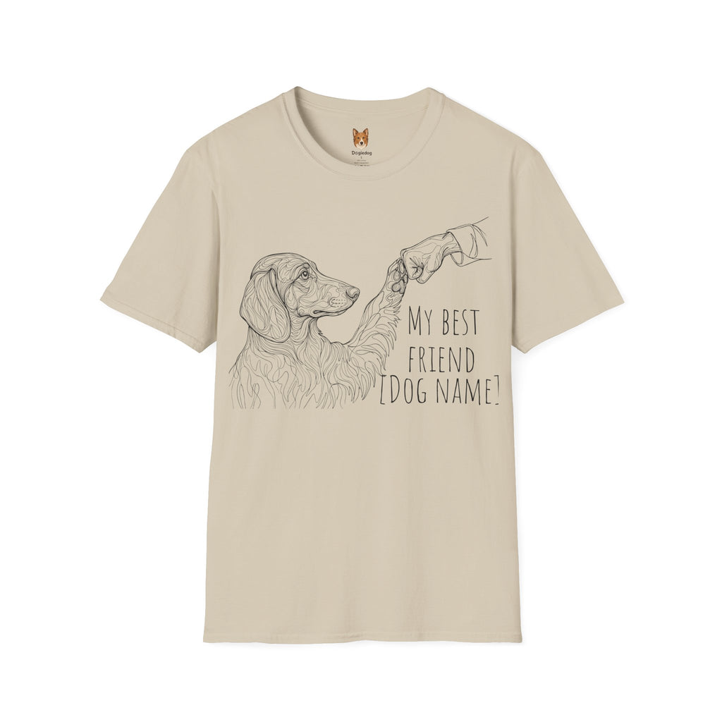 Dachshund x Line Art x Fist Bump x My Best Friend - T-Shirt