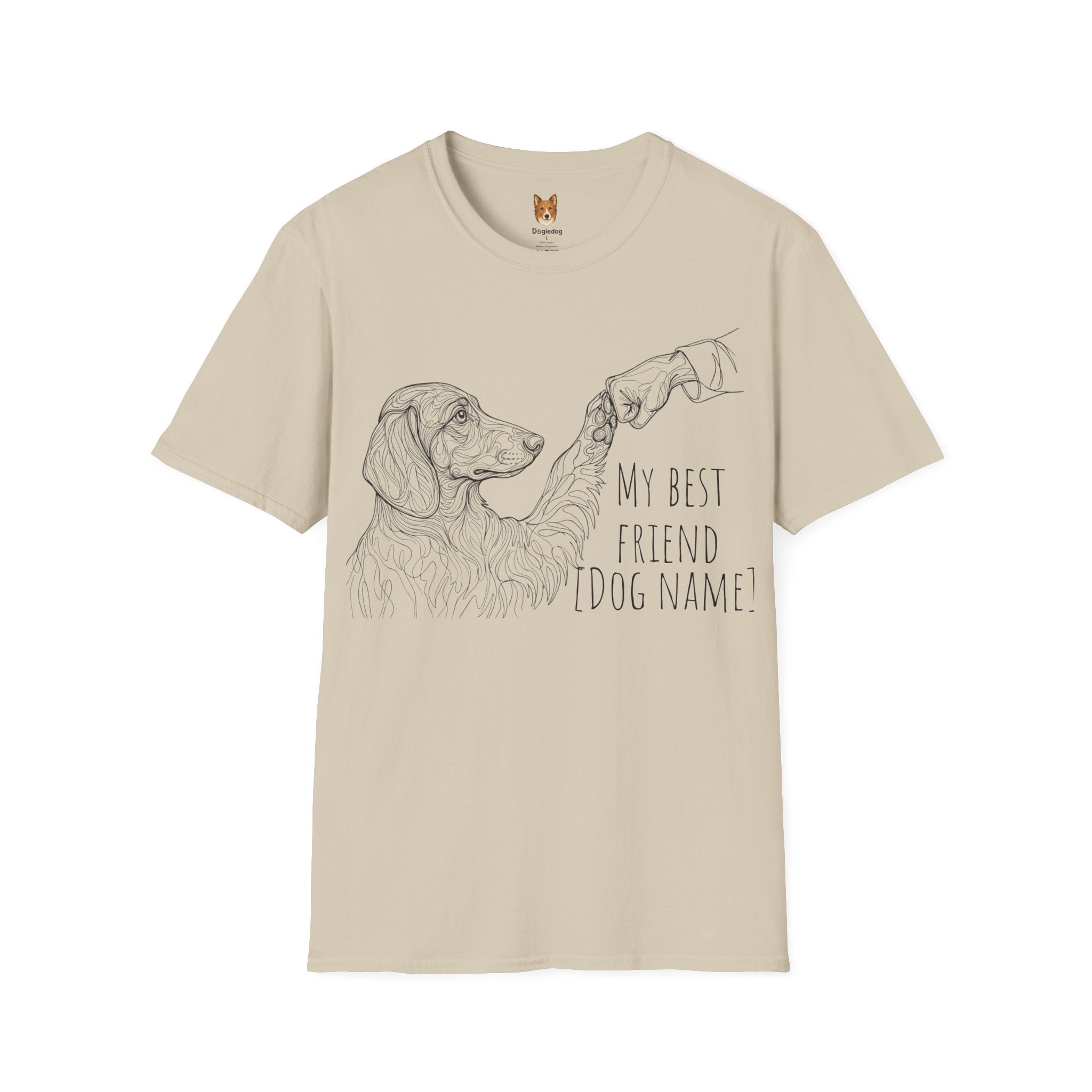 Dachshund x Line Art x Fist Bump x My Best Friend - T-Shirt