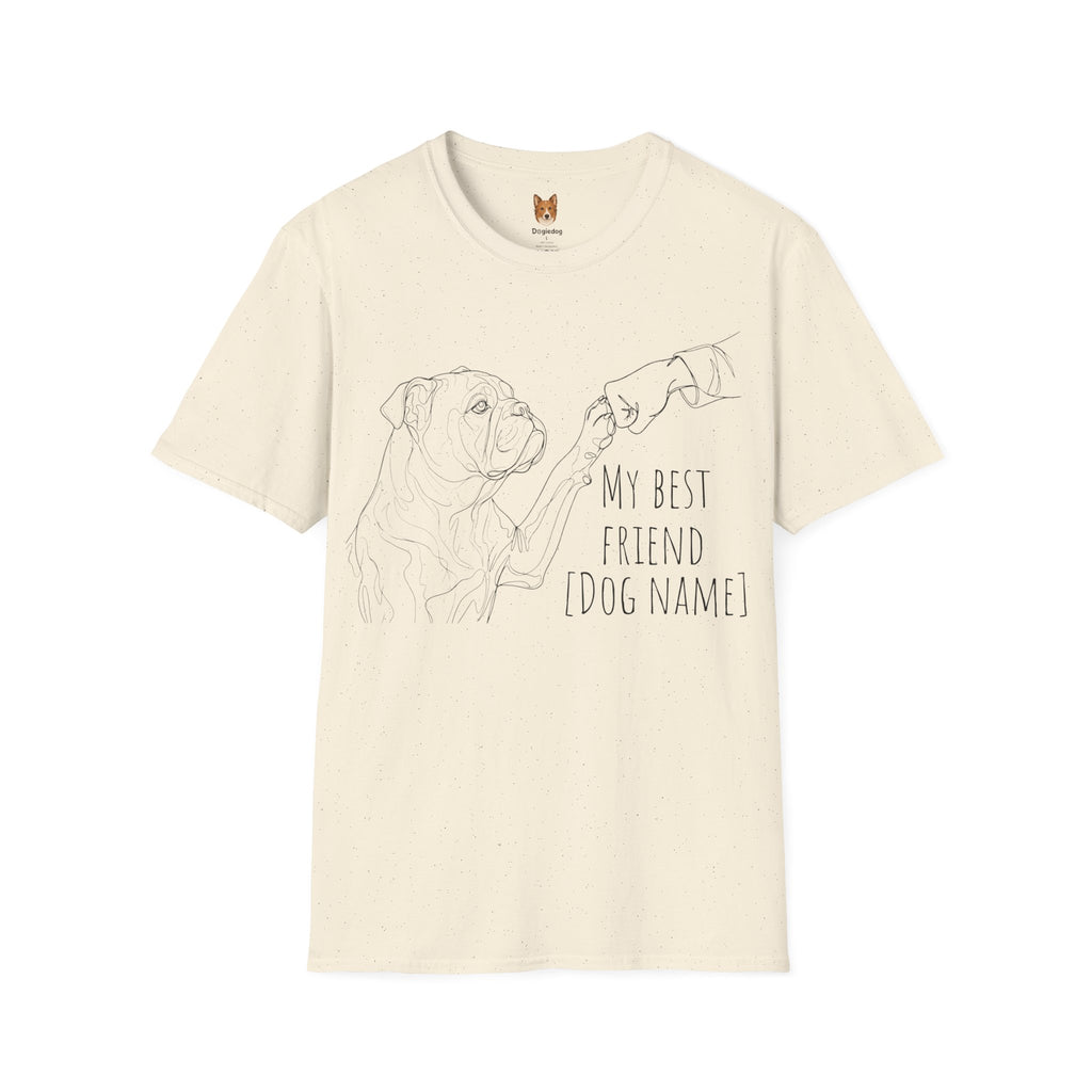 Bulldog x Line Art x Fist Bump x My Best Friend - T-Shirt