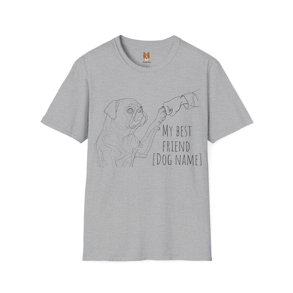 Pug x Line Art x Fist Bump x My Best Friend - T-Shirt