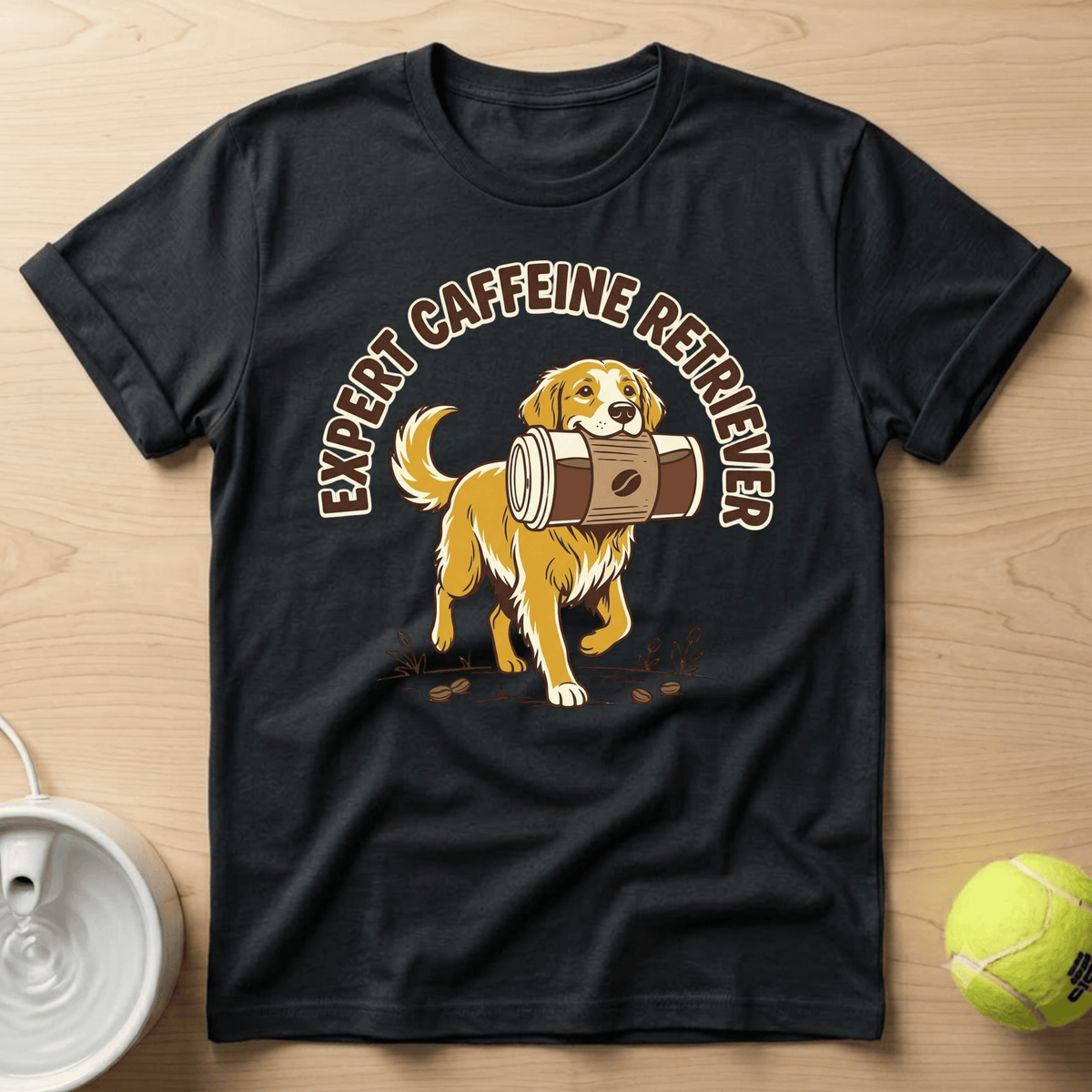 Golden Retriever x Caffeine Retriever - T-Shirt
