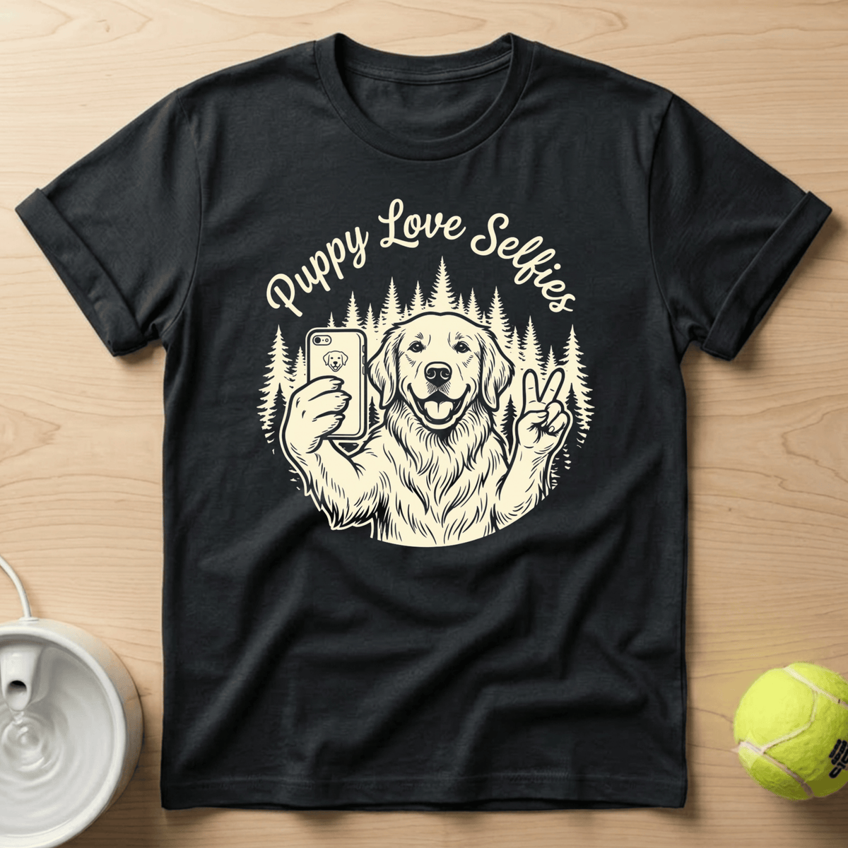 Golden Retriever x Puppy Loves Selfies - T-Shirt