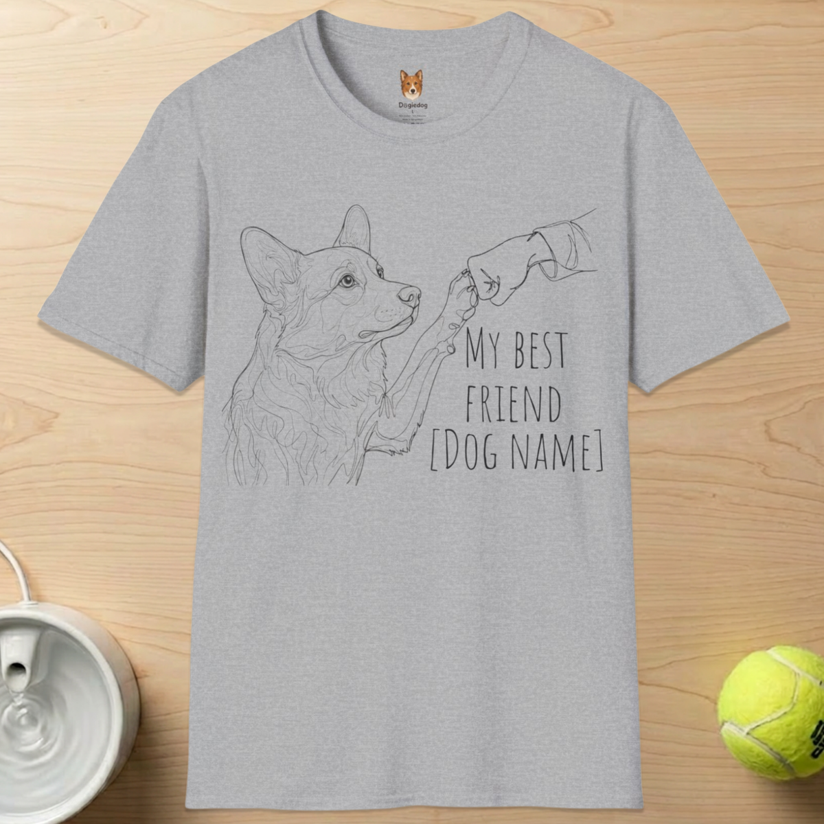 Personalize Corgi x Best Friend Paw Bump- T-Shirt