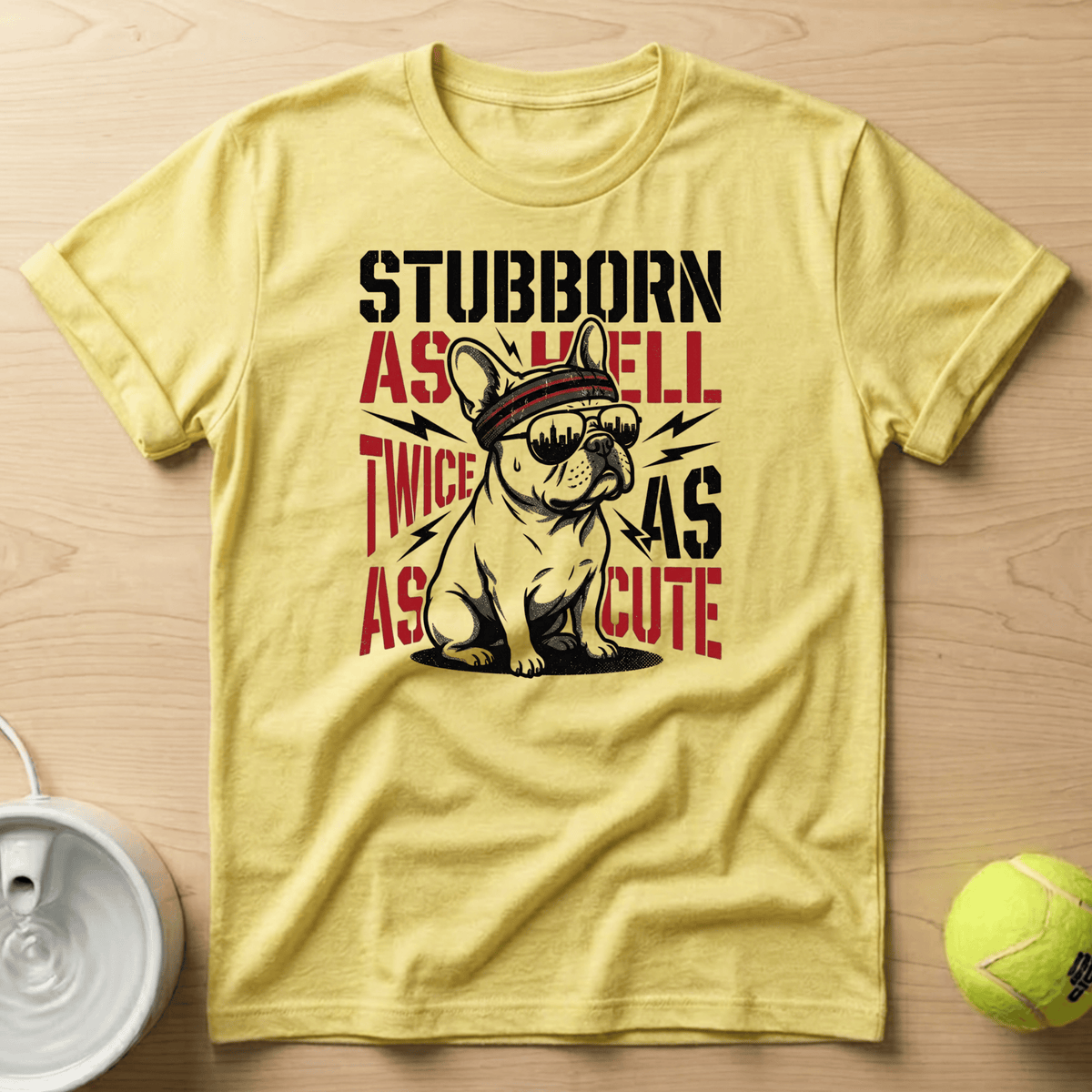 French Bulldog  x Stubborn as hell, Twice as as Cute - T-Shirt