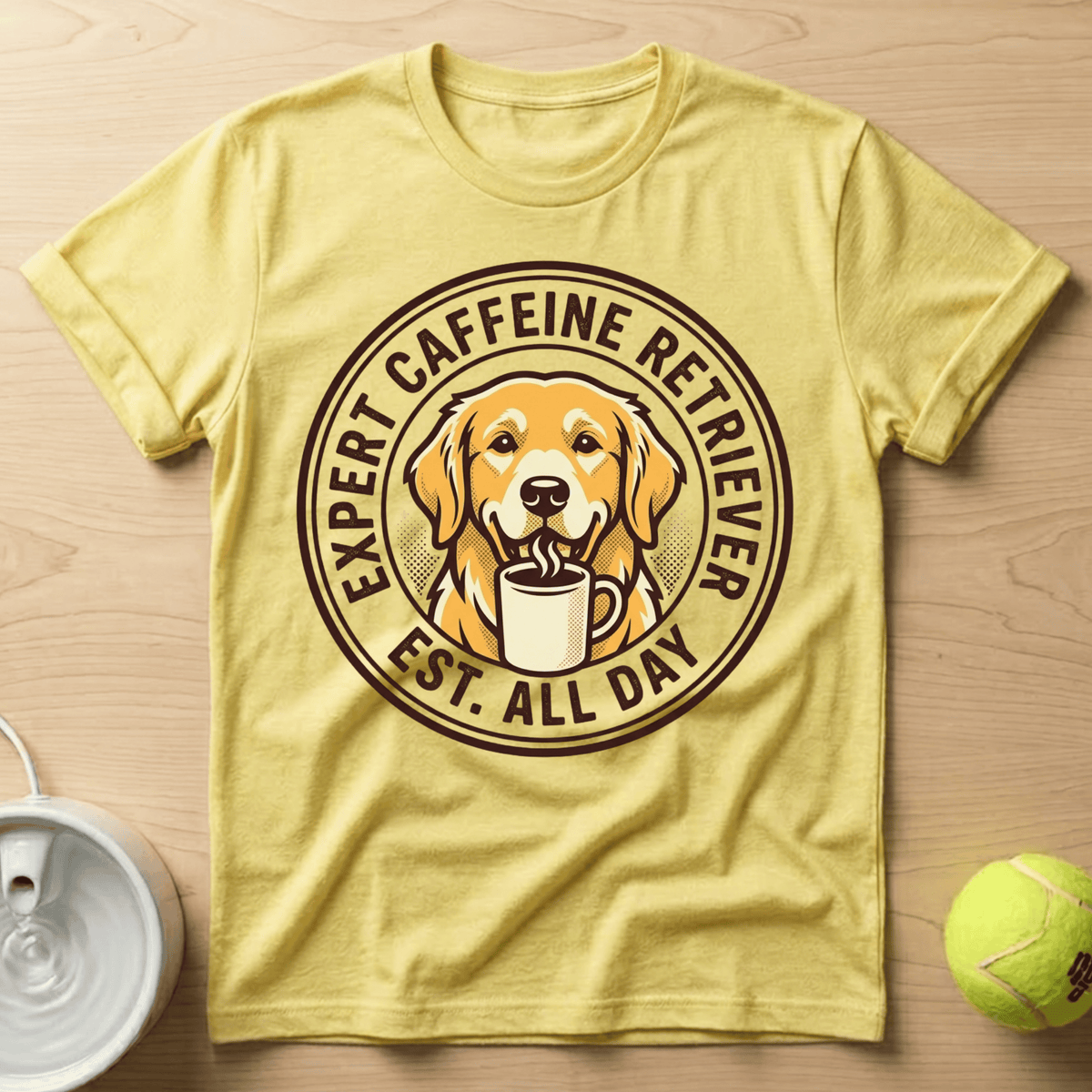 Golden Retriever x Caffeine Retriever - T-Shirt