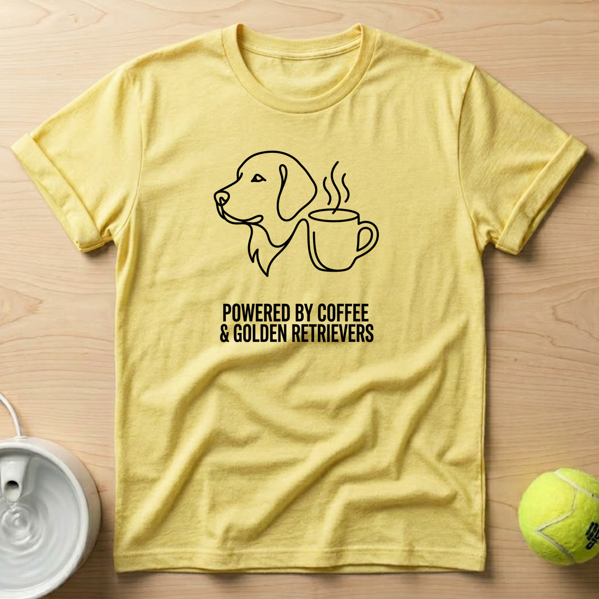 Golden Retriever x Powered by Coffee - T-Shirt