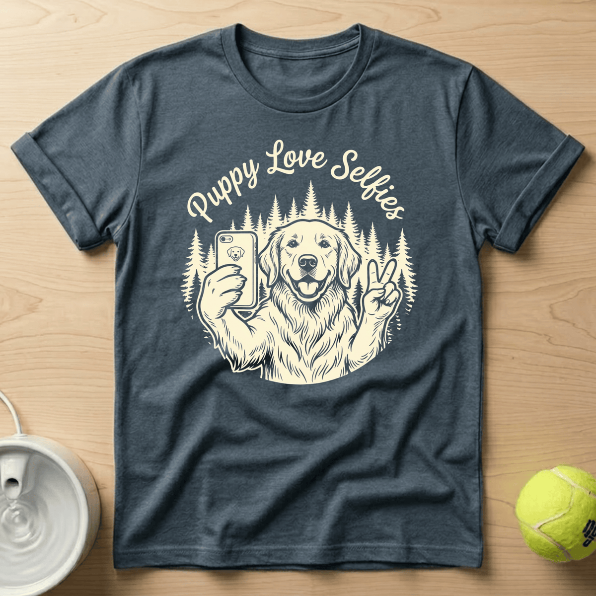 Golden Retriever x Puppy Loves Selfies - T-Shirt
