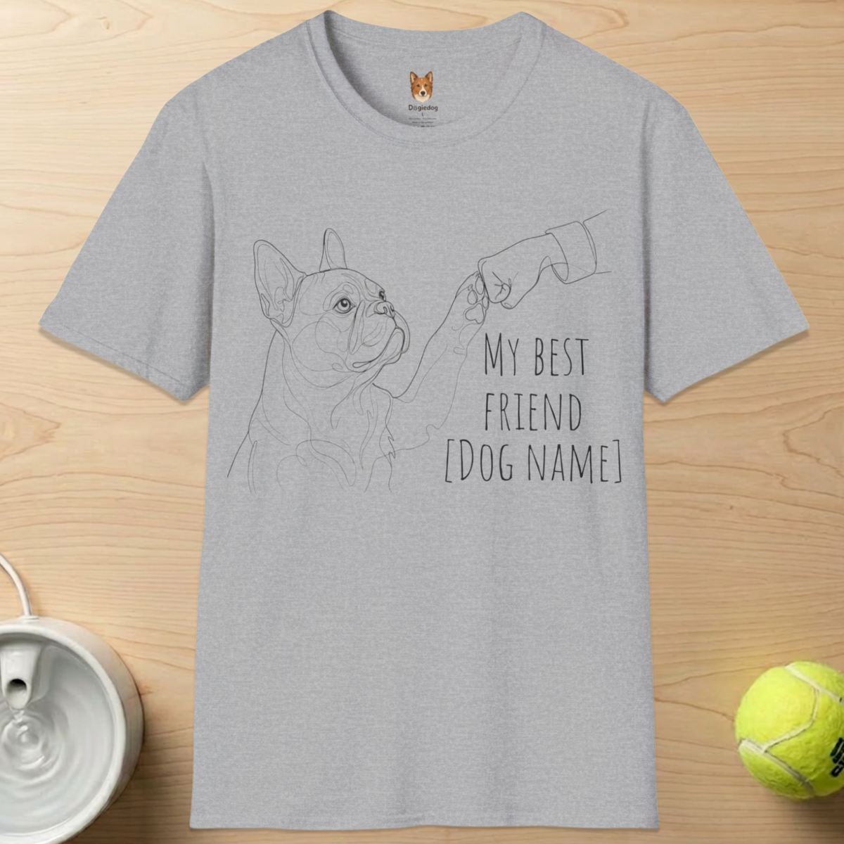 Personalize French Bulldog x Best Friend Paw Bump- T-Shirt