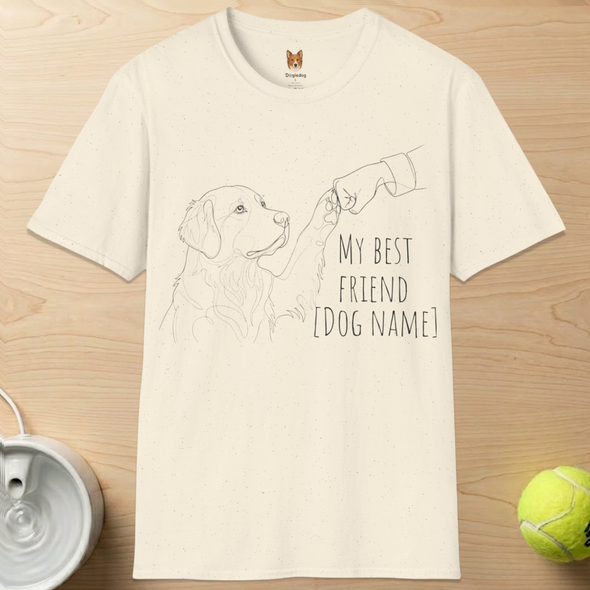 Personalize Golden Retriever x Best Friend Paw Bump- T-Shirt