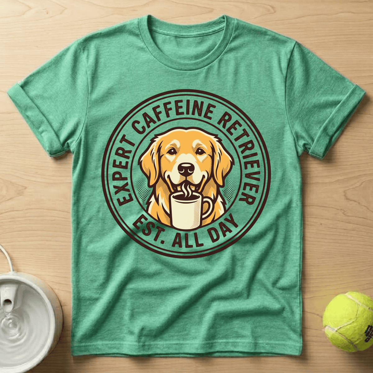 Golden Retriever x Caffeine Retriever - T-Shirt