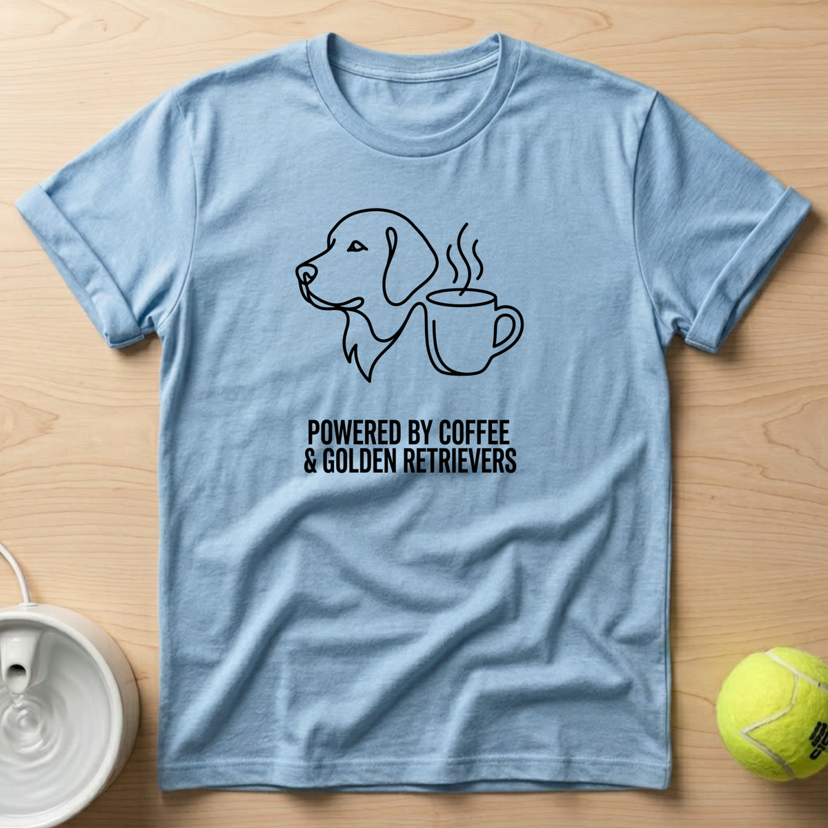 Golden Retriever x Powered by Coffee - T-Shirt