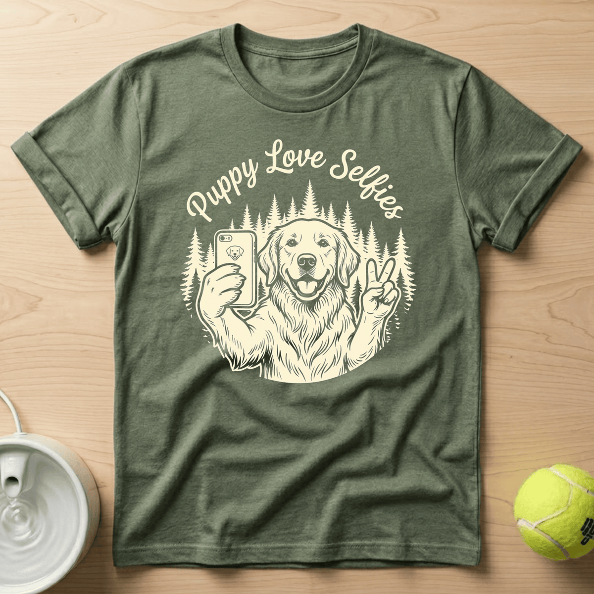 Golden Retriever x Puppy Loves Selfies - T-Shirt